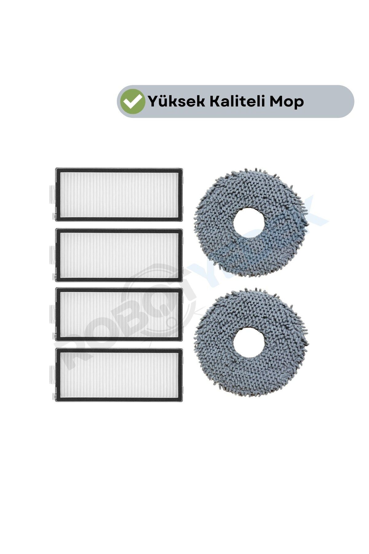 robotyedek Roborock Saros Z70 Uyumlu Hepa Filtre ve Mop-6 Parça