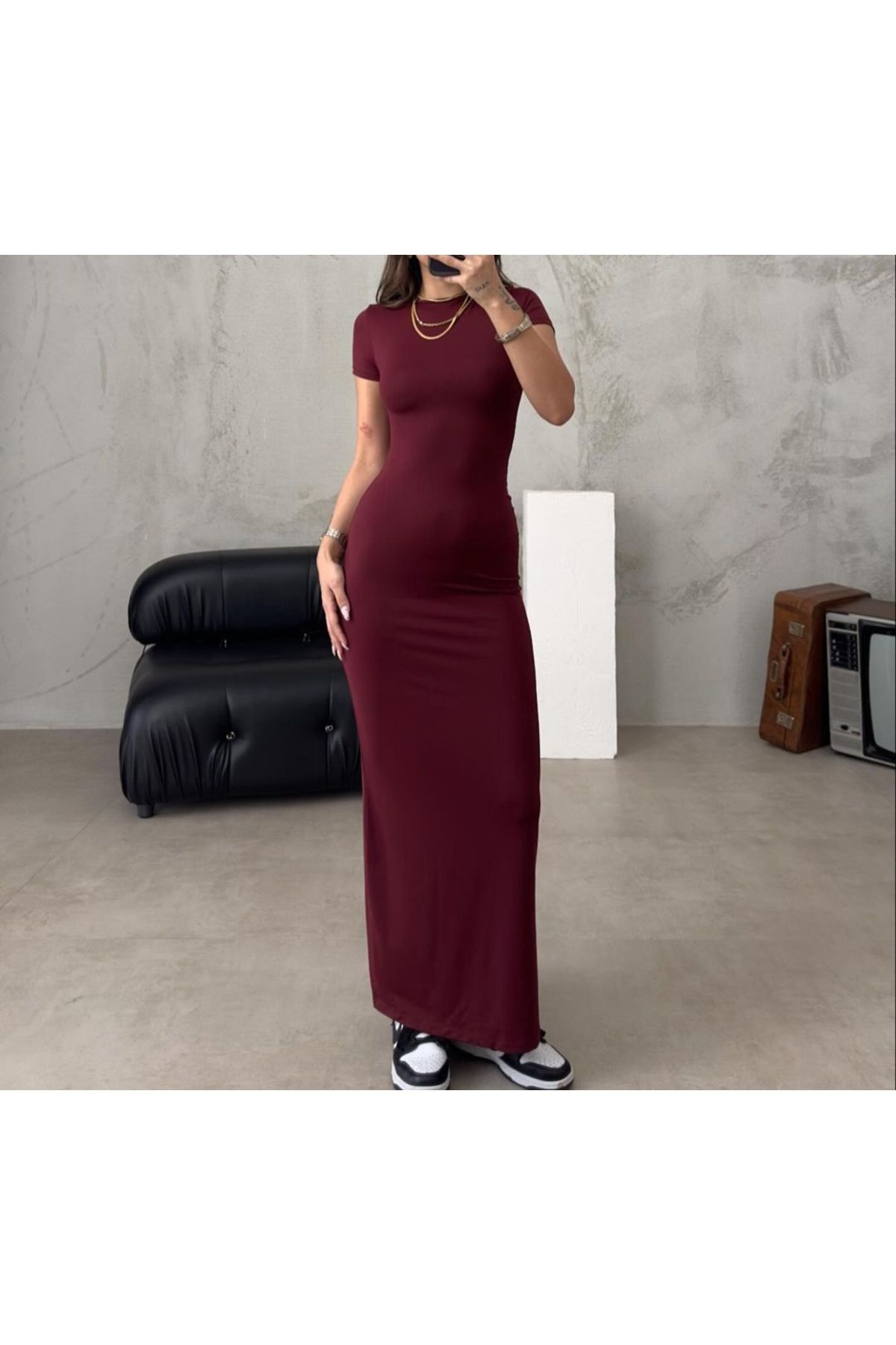 Bluebutik Sandy uzun elbise