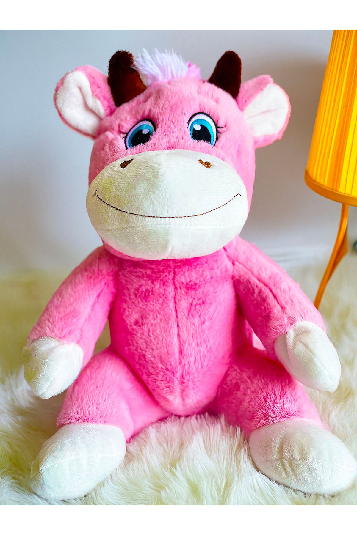 PoppyPlays Tatlış İnek Peluş Oyuncak - Bebek hediyesi Yumuşacık 40cm inek peluş hayvan