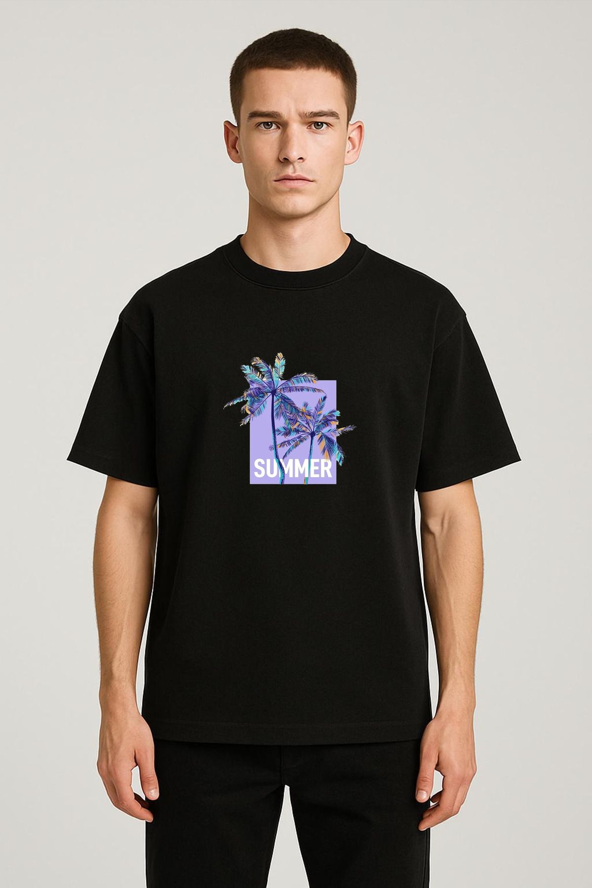 MODA Unisex Oversize Kalıp Summer Baskılı T-Shirt