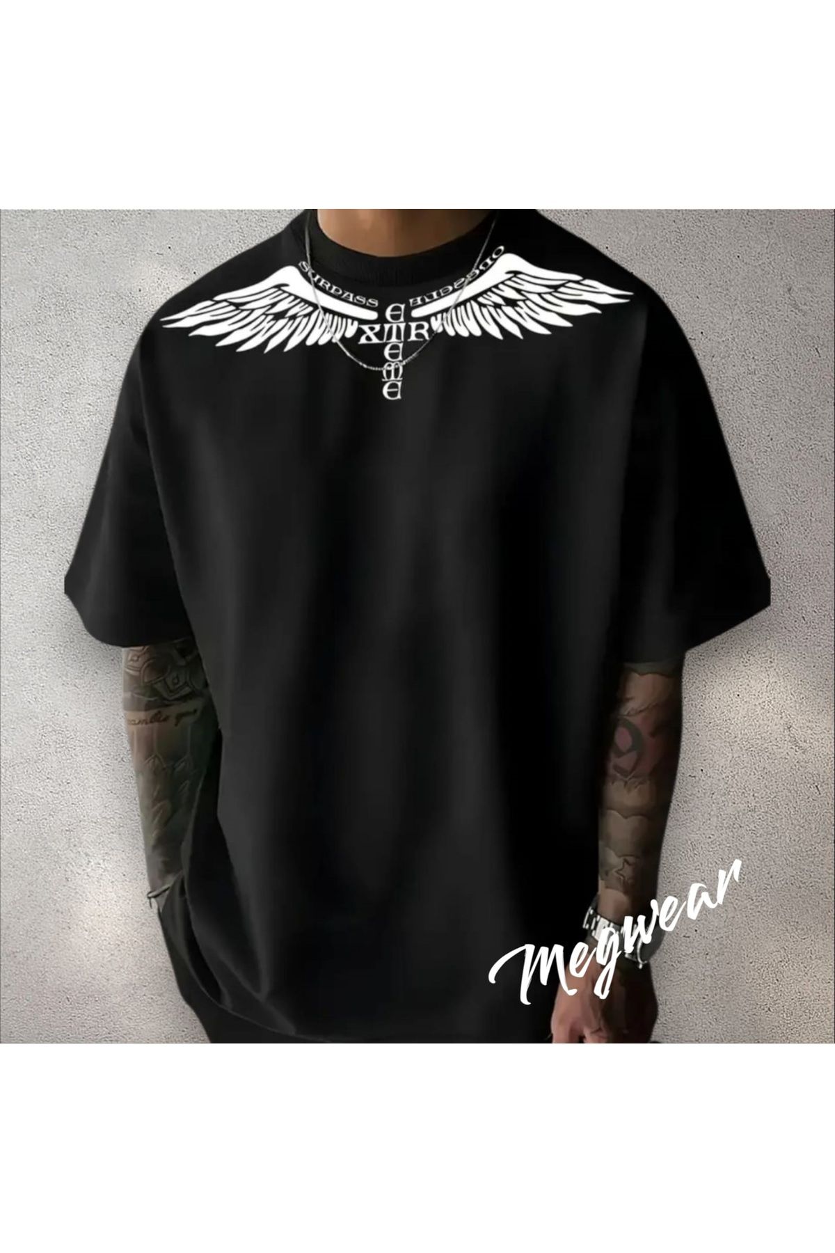 MEG WEAR YAKA BASKILI T-SHİRT %100 PAMUK