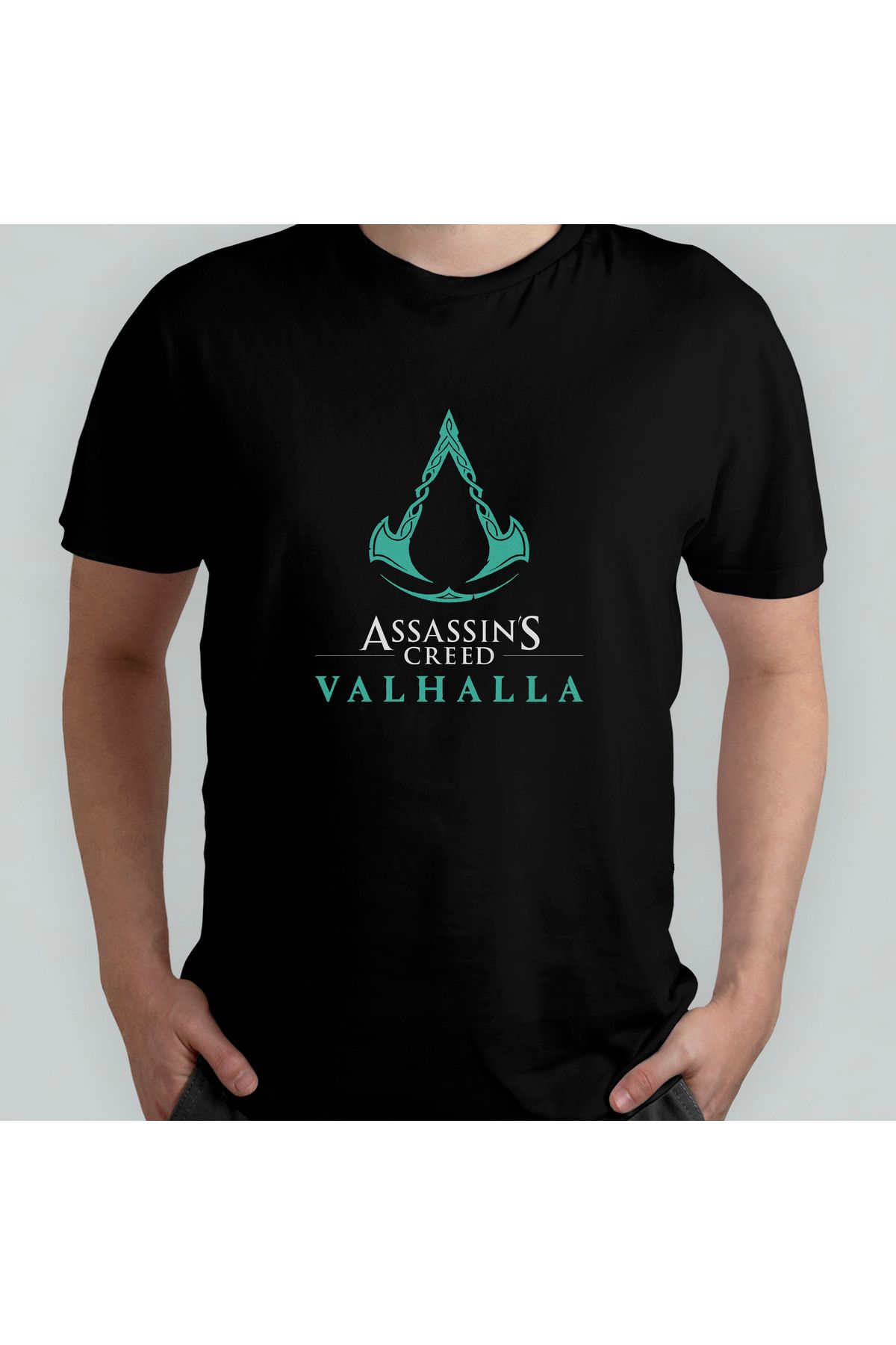 Pixxa Assassin's Creed Valhalla Unisex %100 Pamuklu Bisiklet Yaka T-Shirt