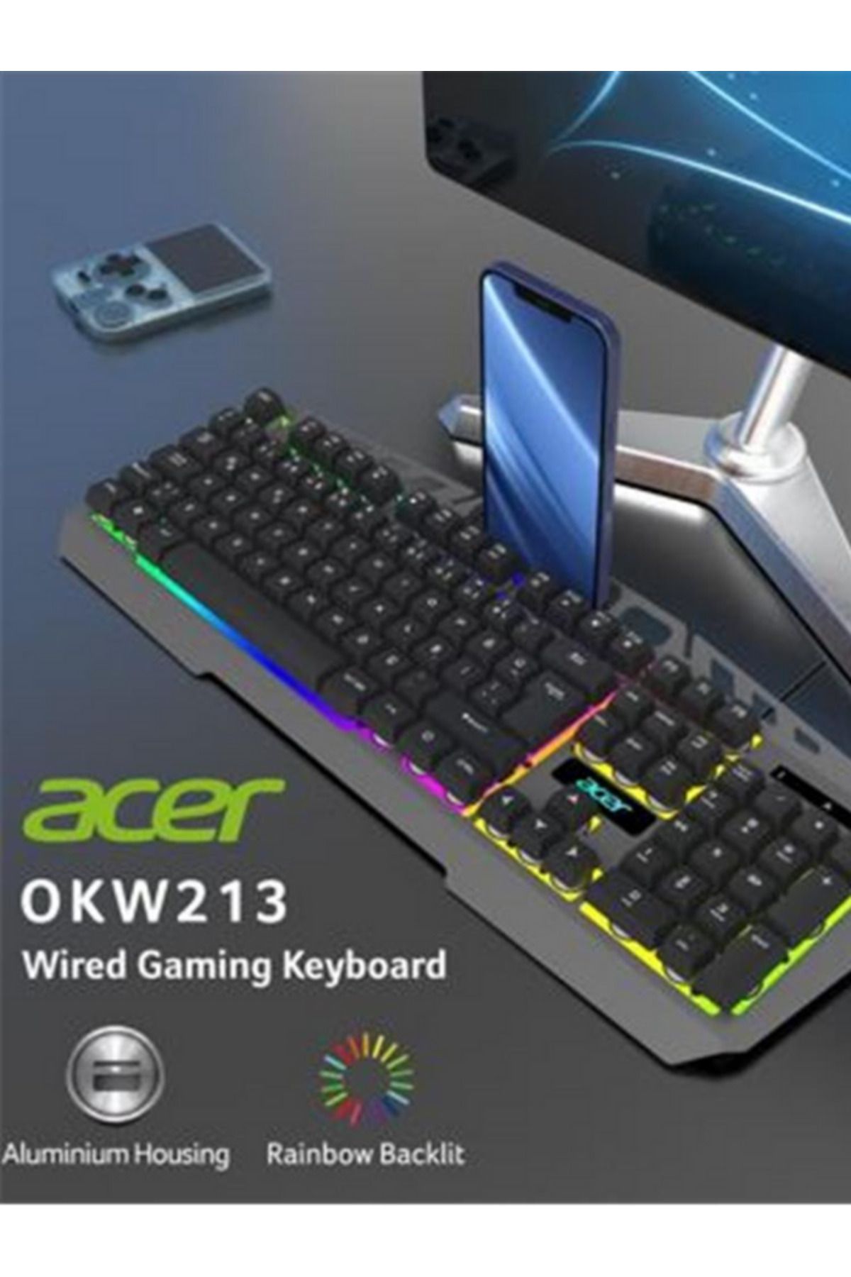 SEDAŞ LIVING UNITS GRİ Rgb Rainbow Backlit Gaming Keyboard Rainbow Kablolu Klavye Kablo Uzunluğu 1,5 Metre