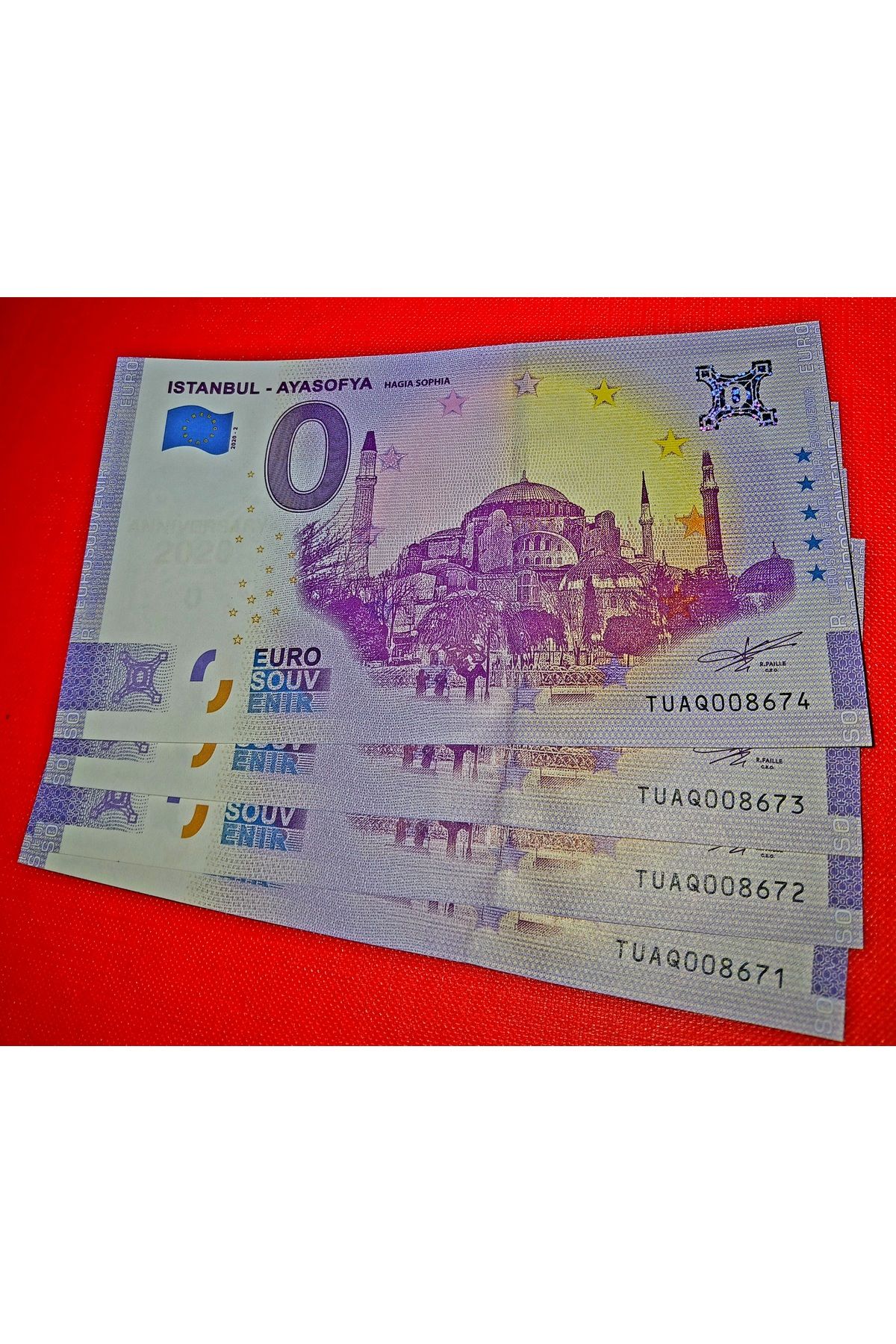 DÜZGÜN TİCARET 0 EURO HATIRA PARA AYASOFYA CAMİİ 4 ADET SERİ TAKİPLİ ÇİL