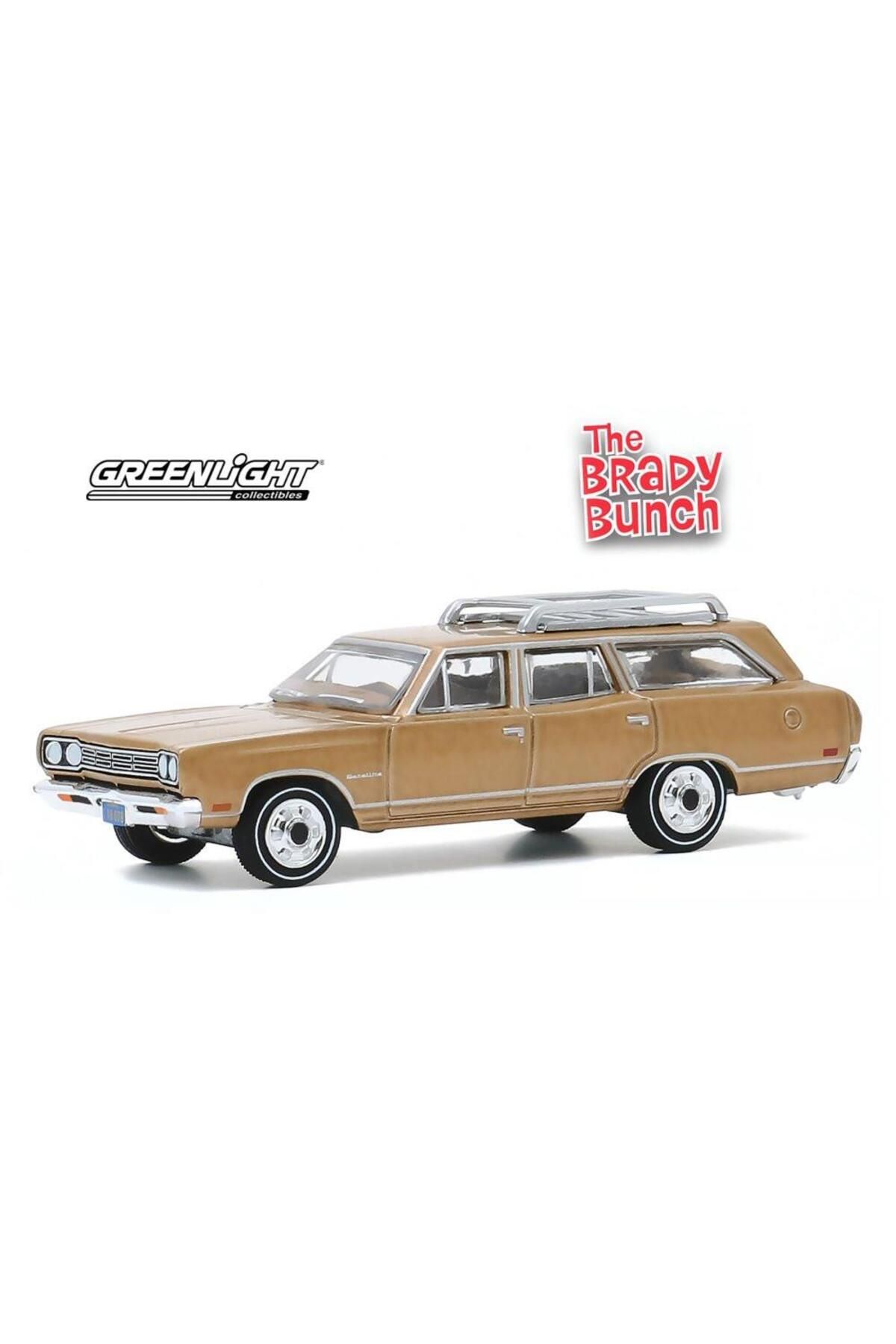 Greenlight 1969 Plymouth Satellite Station Wagon, The Brady Bunch 1/64 Model Araba