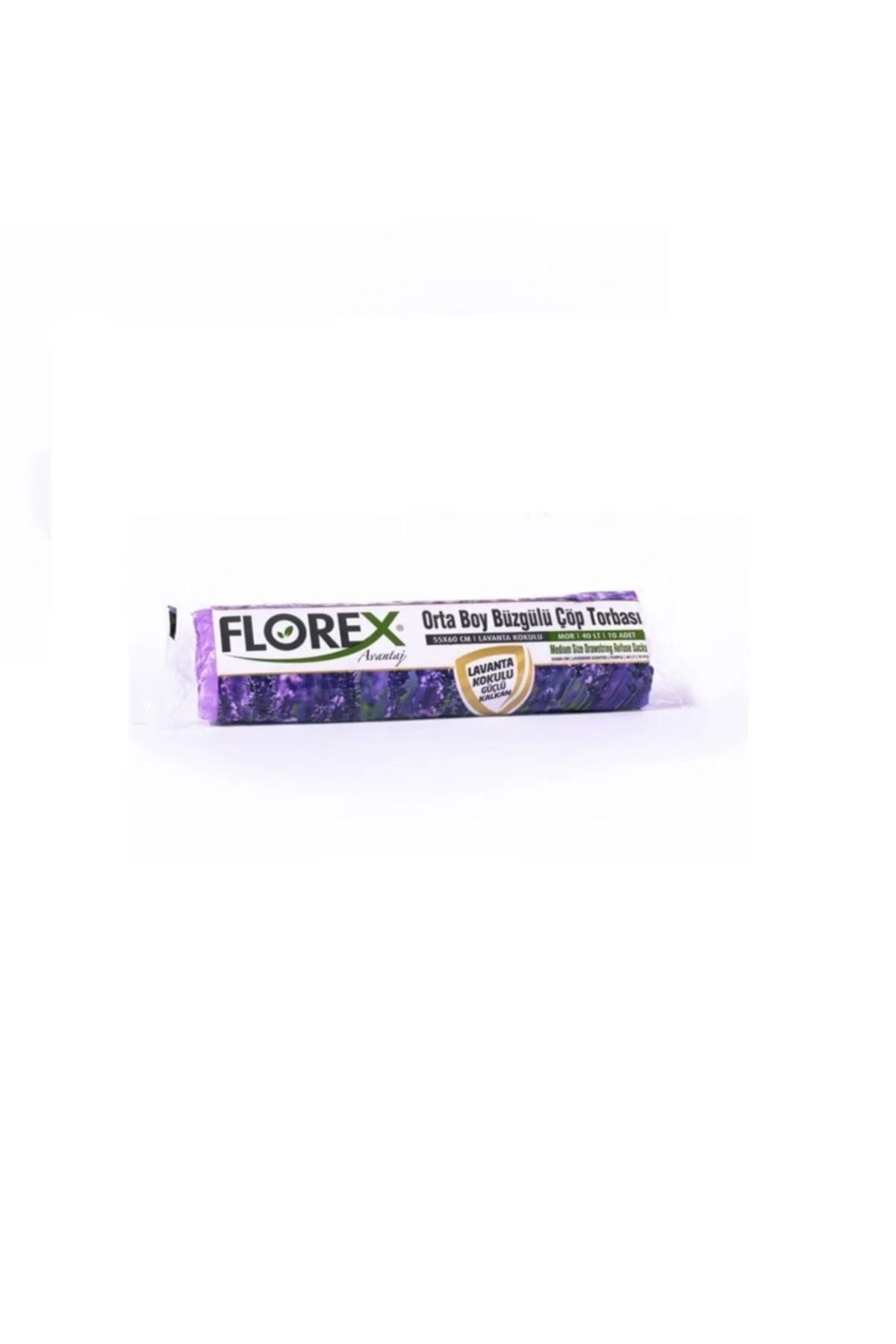 Florex Lavanta Kokulu Büzgülü Orta Boy Çöp Torbası 55 x 60 cm 10 ADET / 130 gr