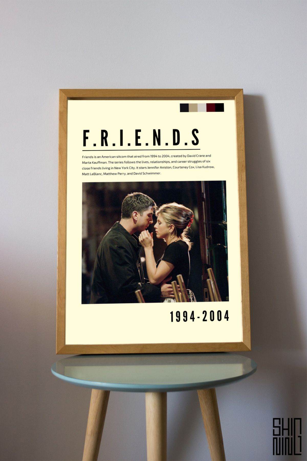 Home Çerçeveli "Friends Ross and Rachel" Dizi Tasarım Afiş Tablo
