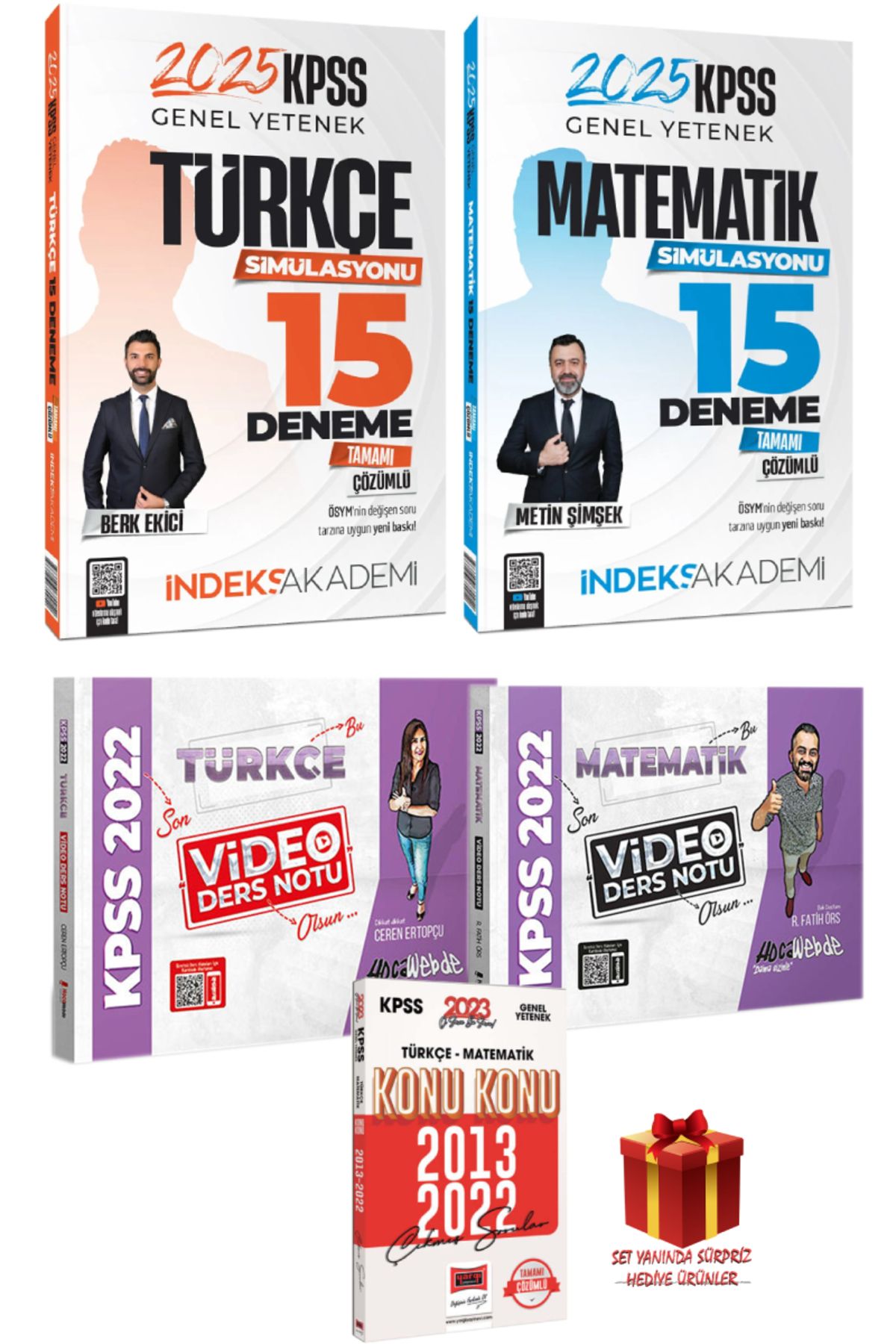 İndeks Akademi 2025 İndeks Akademi KPSS Türkçe 15 Deneme+Matematik Deneme+Türkçe Matematik Ders Notları+Çıkmış Soru