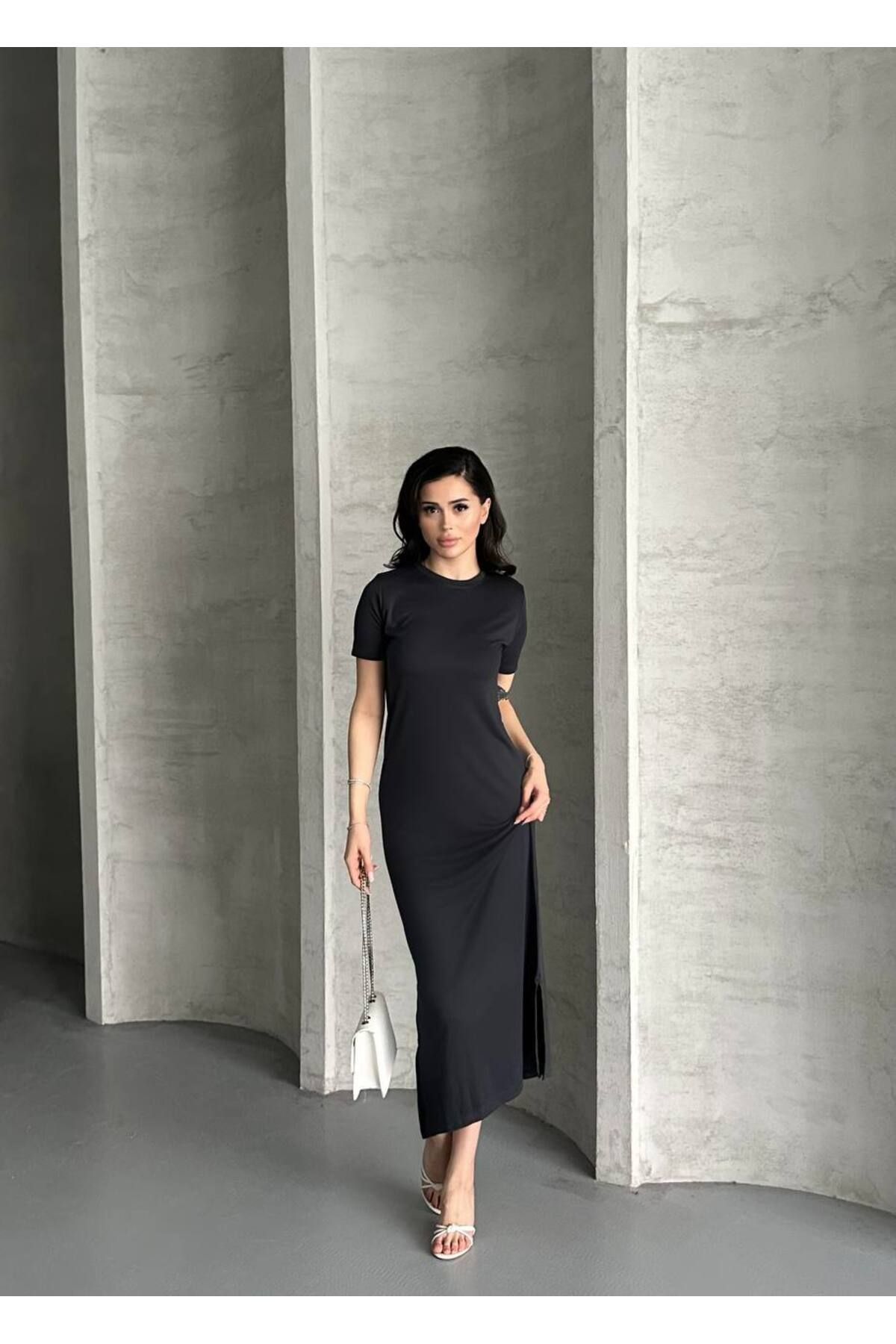 VOLT CLOTHİNG Kadın Modal Kumaş Basic Elbise