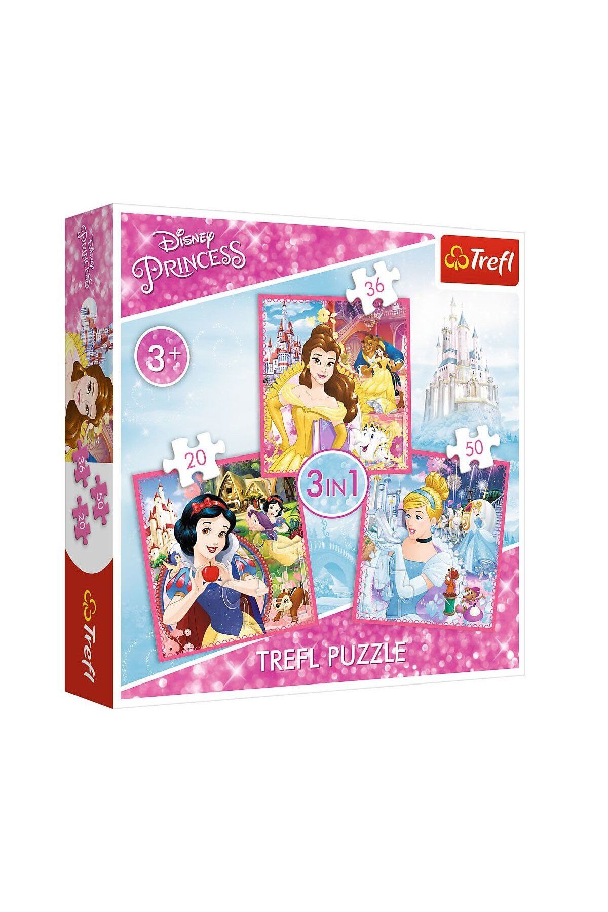 VARDEM OYUNCAK PUZZLE-34833 Disney Princess 3IN1 Puzzle
