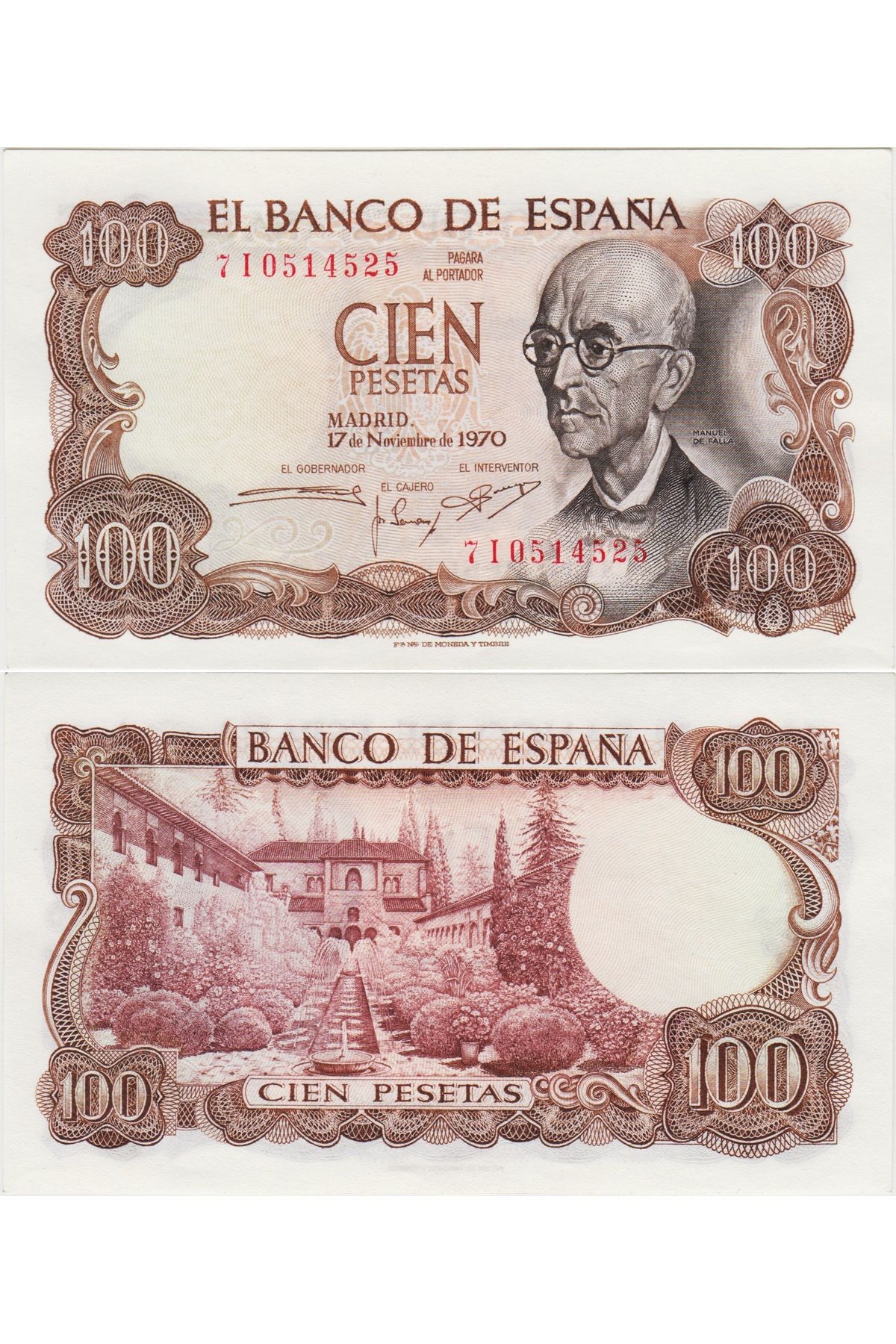 Banknoting İSPANYA 100 PESETA 1970 ÇİL KONDİSYON.2