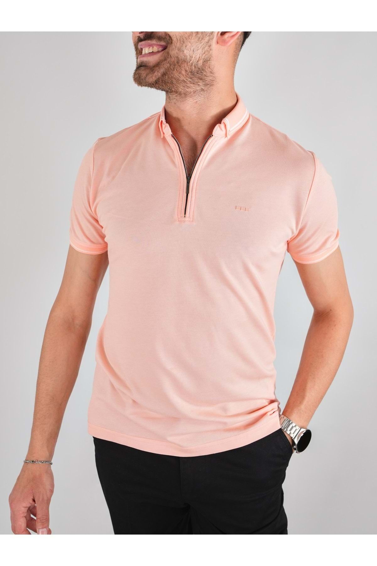 COONLESS FERMUARLI YAKALI TSHİRT Pembe