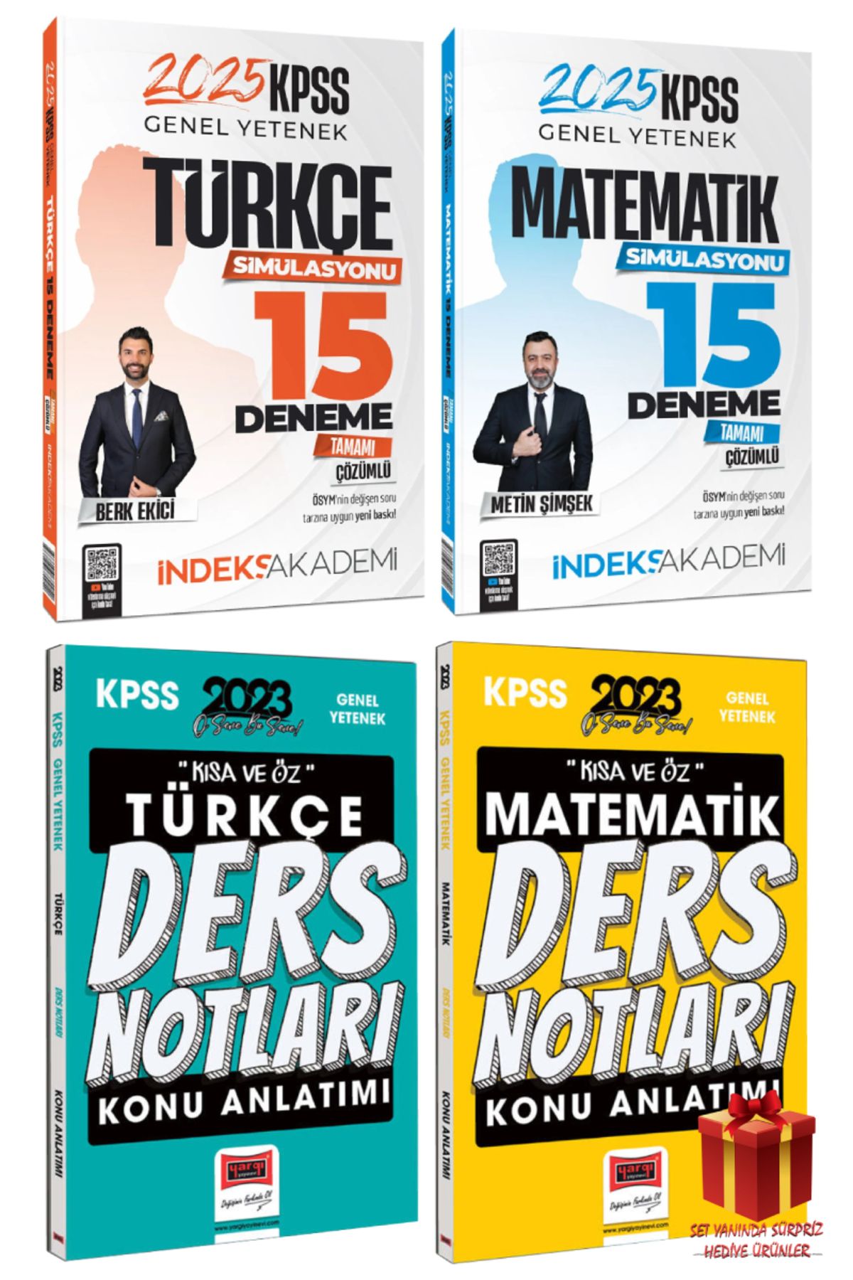 İndeks Akademi 2025 İndeks Akademi KPSS Türkçe 15 Deneme+Matematik Deneme+Yargı Türkçe Matematik Ders Notları