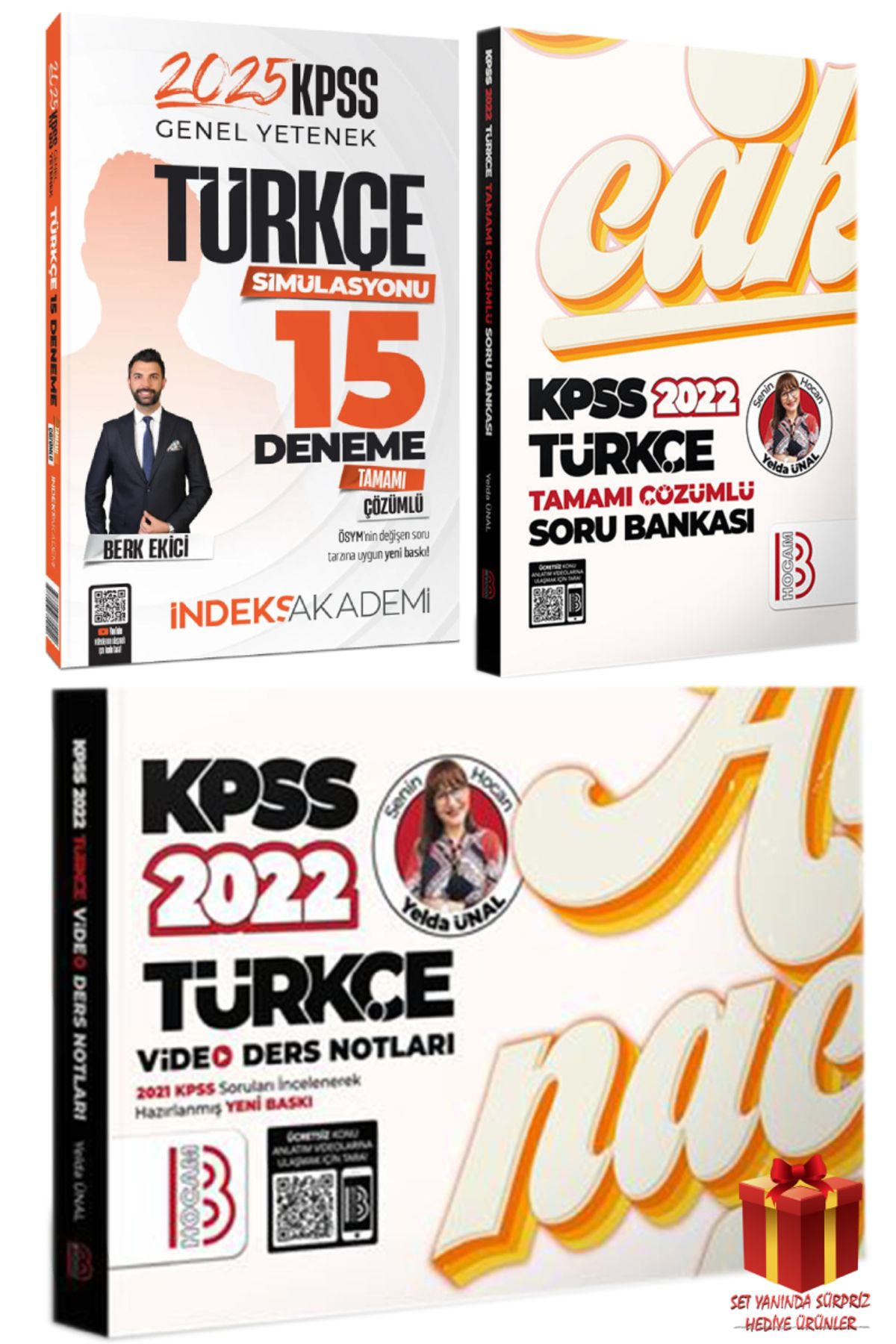 İndeks Akademi 2025 İndeks Akademi KPSS Türkçe 15 Deneme+Benim Hocam Türkçe Soru Bankası+Türkçe Video Ders Notu