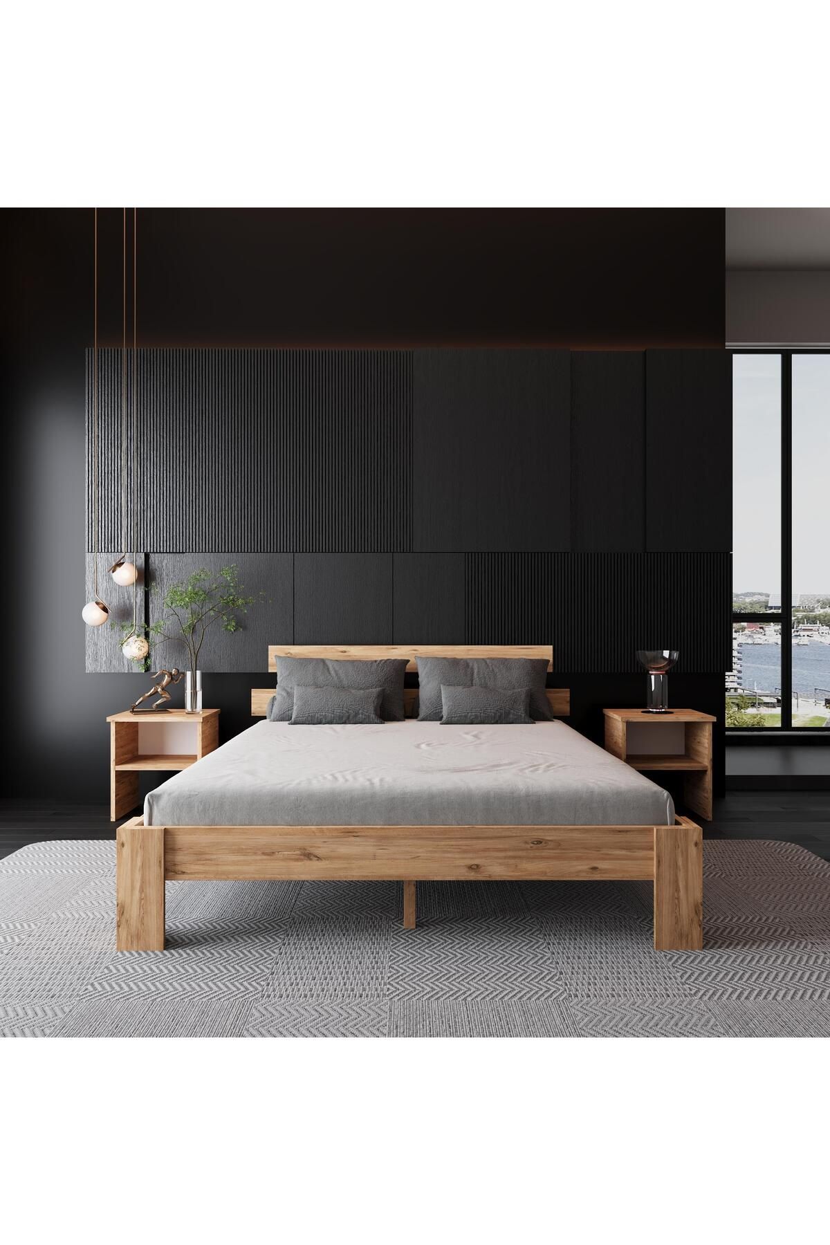 RENAZZO Lotus Atlantik Mdf Karyola |Tek Ve Çift Kişilik Yatak Uyumlu, Kolay Kurulum