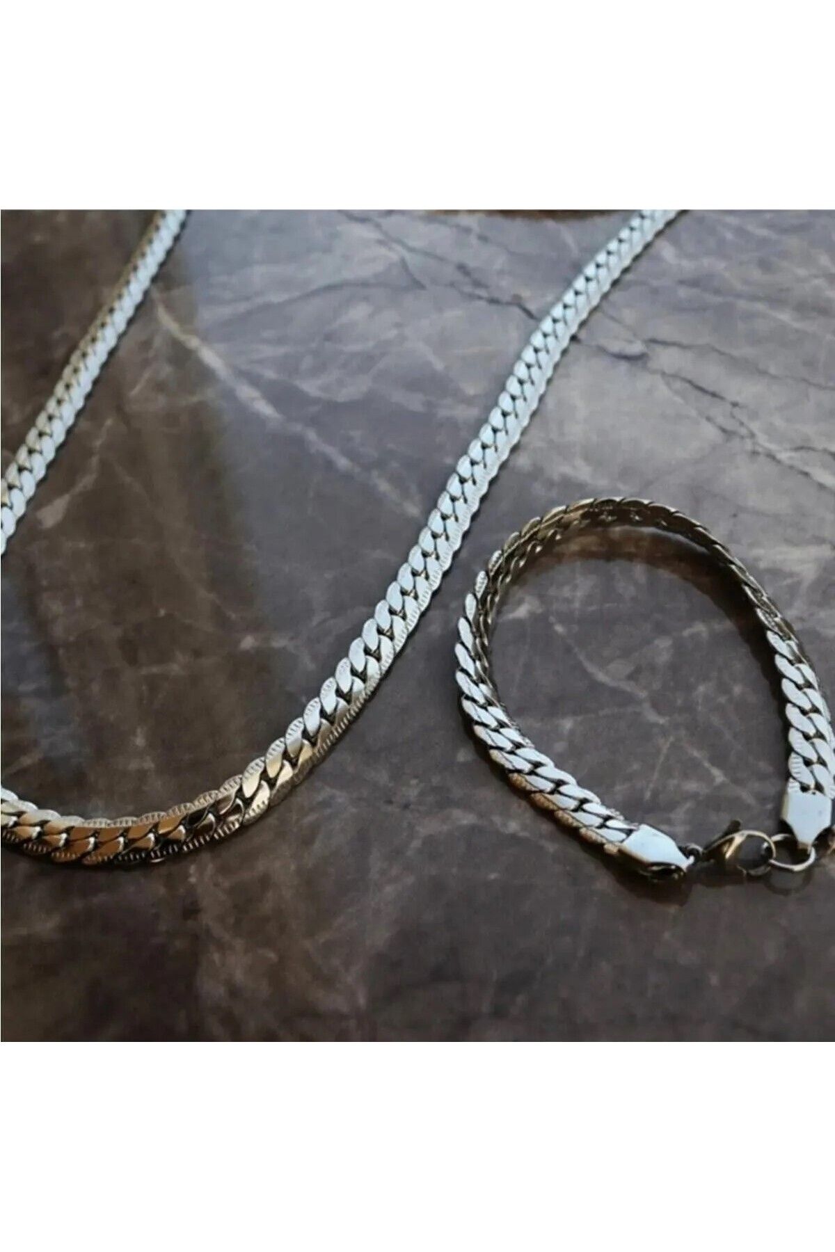 shop Çelik Snake Kolye & Bileklik Set Erkek Kolye Bileklik