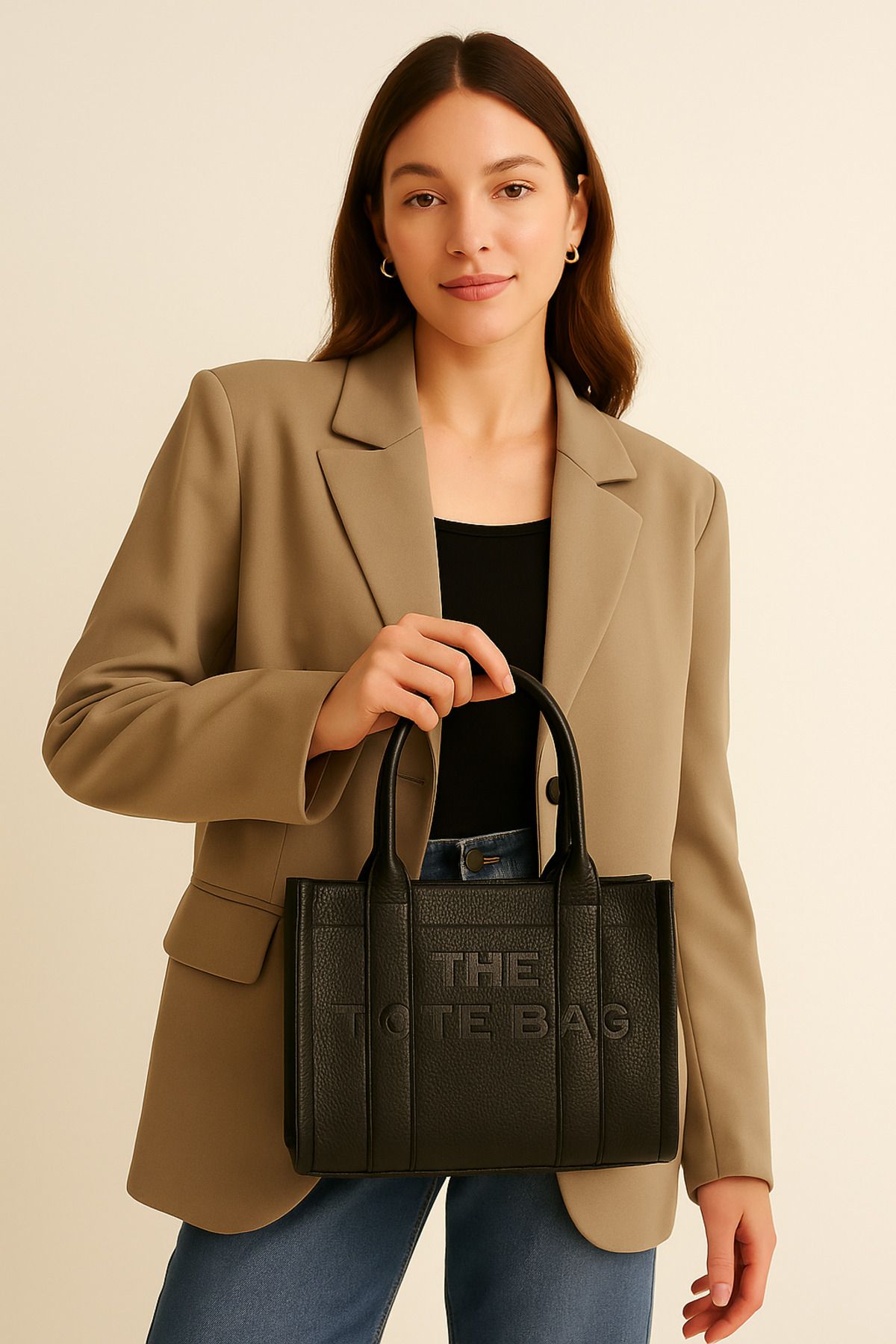 Satuna Kadın Deri Görünümlü Mini Tote Çanta - The Tote Bag Stili