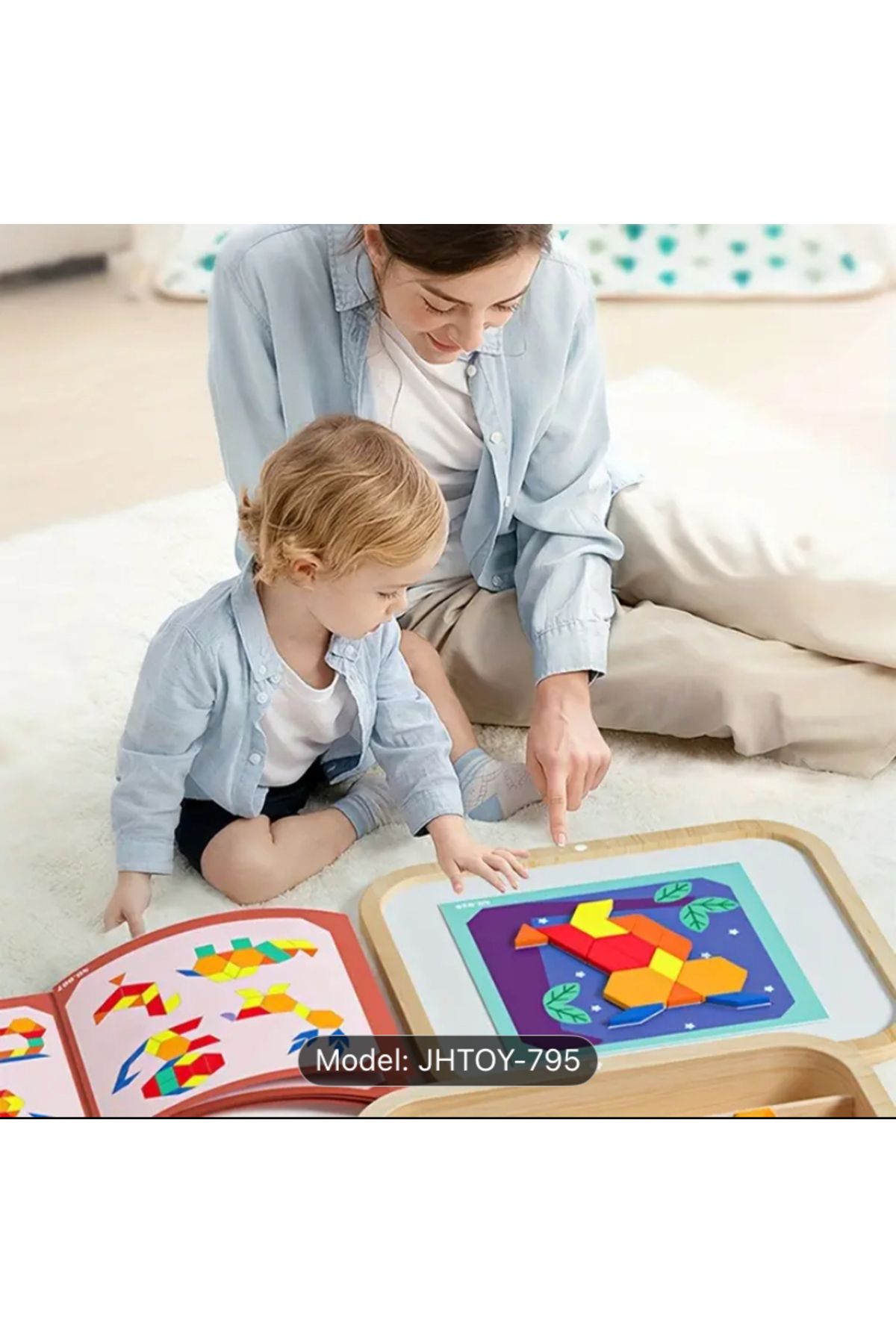 Manyetik Bloklar MUWANZI 288 adet Ahşap Manyetik Geometrik Yaratıcı Bulmaca,