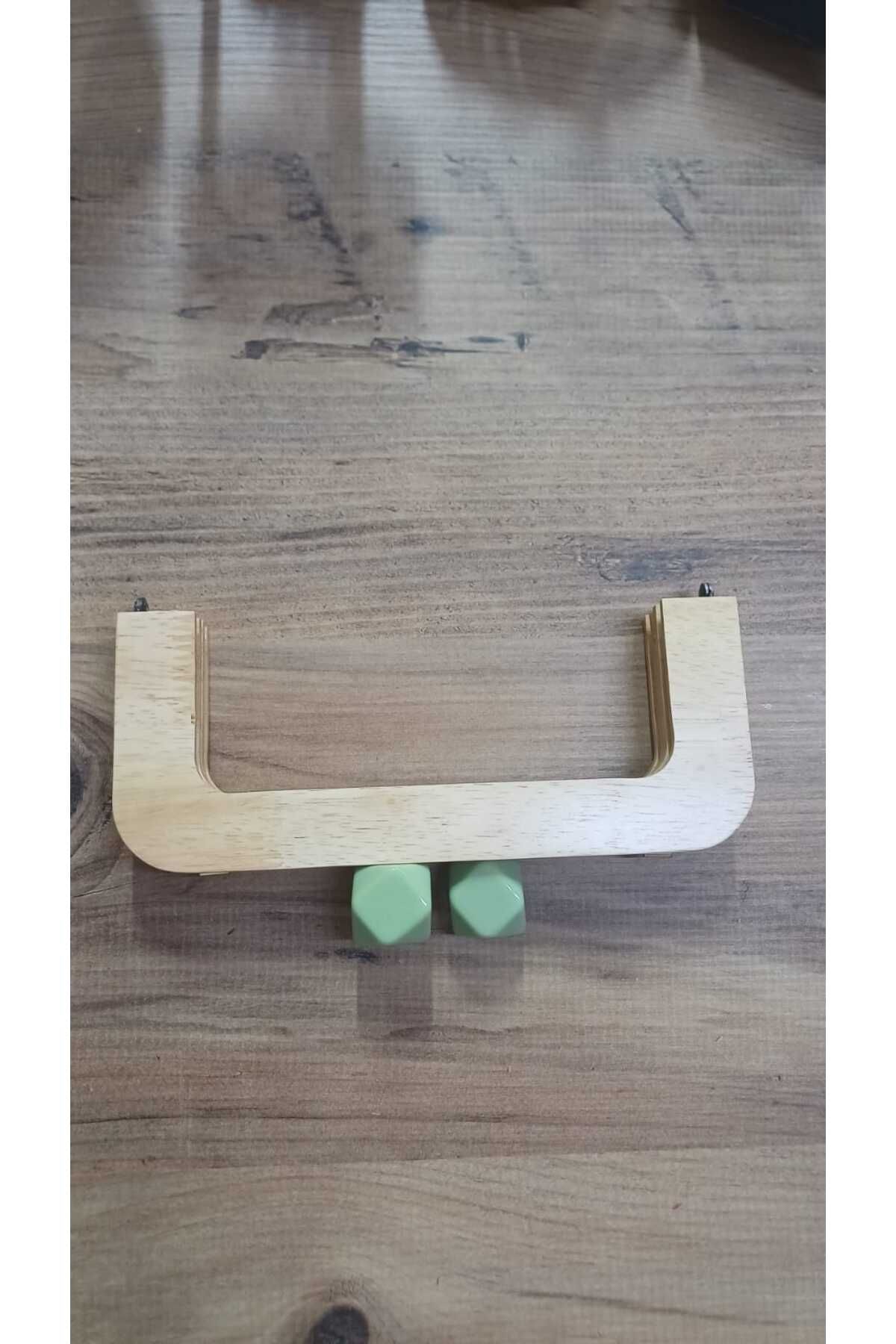 KAR KÜRESİ Çanta Aksesuar 20 Cm Açık Renk Oval Ahşap Burs Su yeşili Renk Toplu