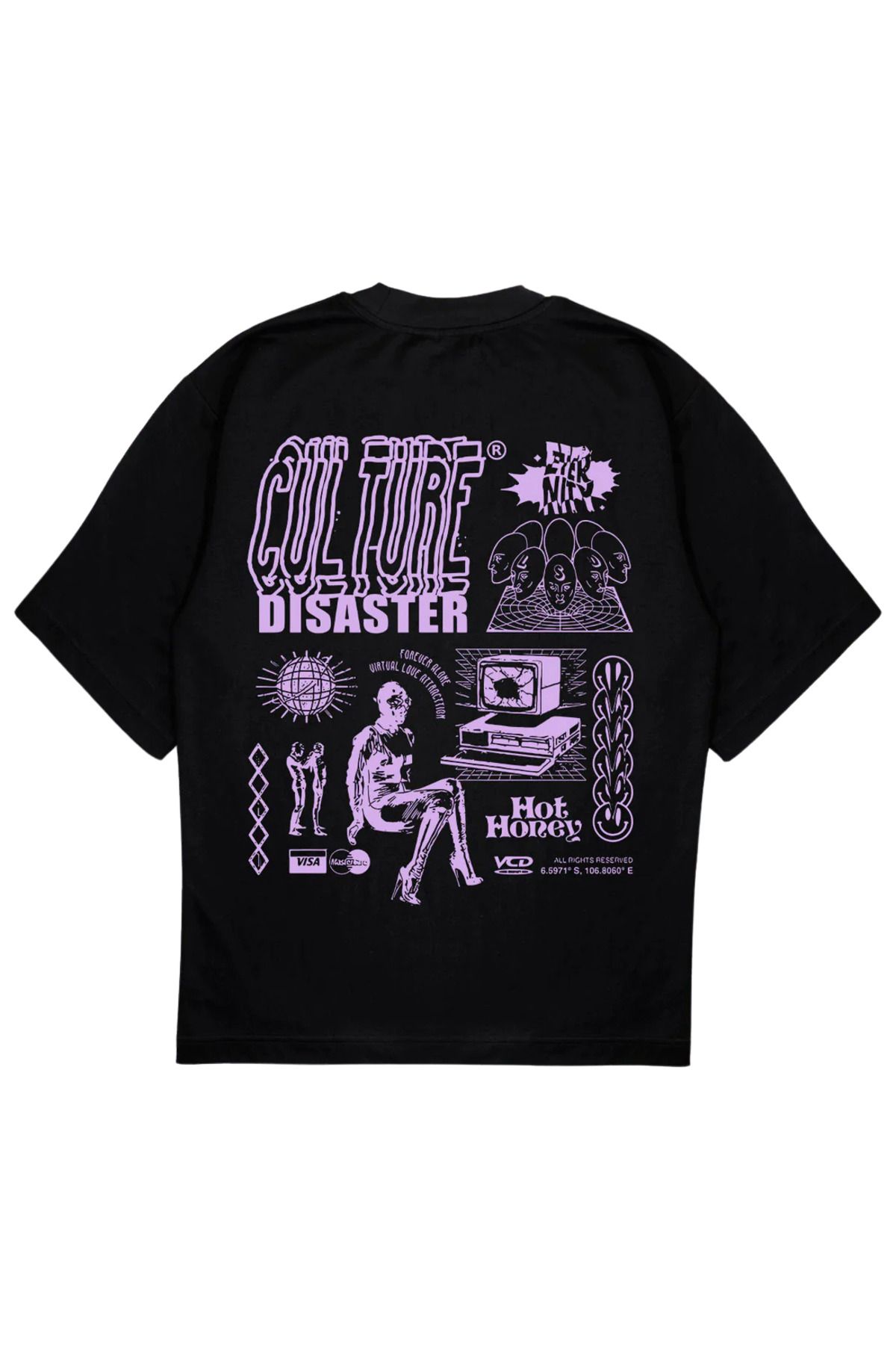 SVART WEAR CULTURE T-Shirt OVERSIZE tişört culture disaster hot honey siyah