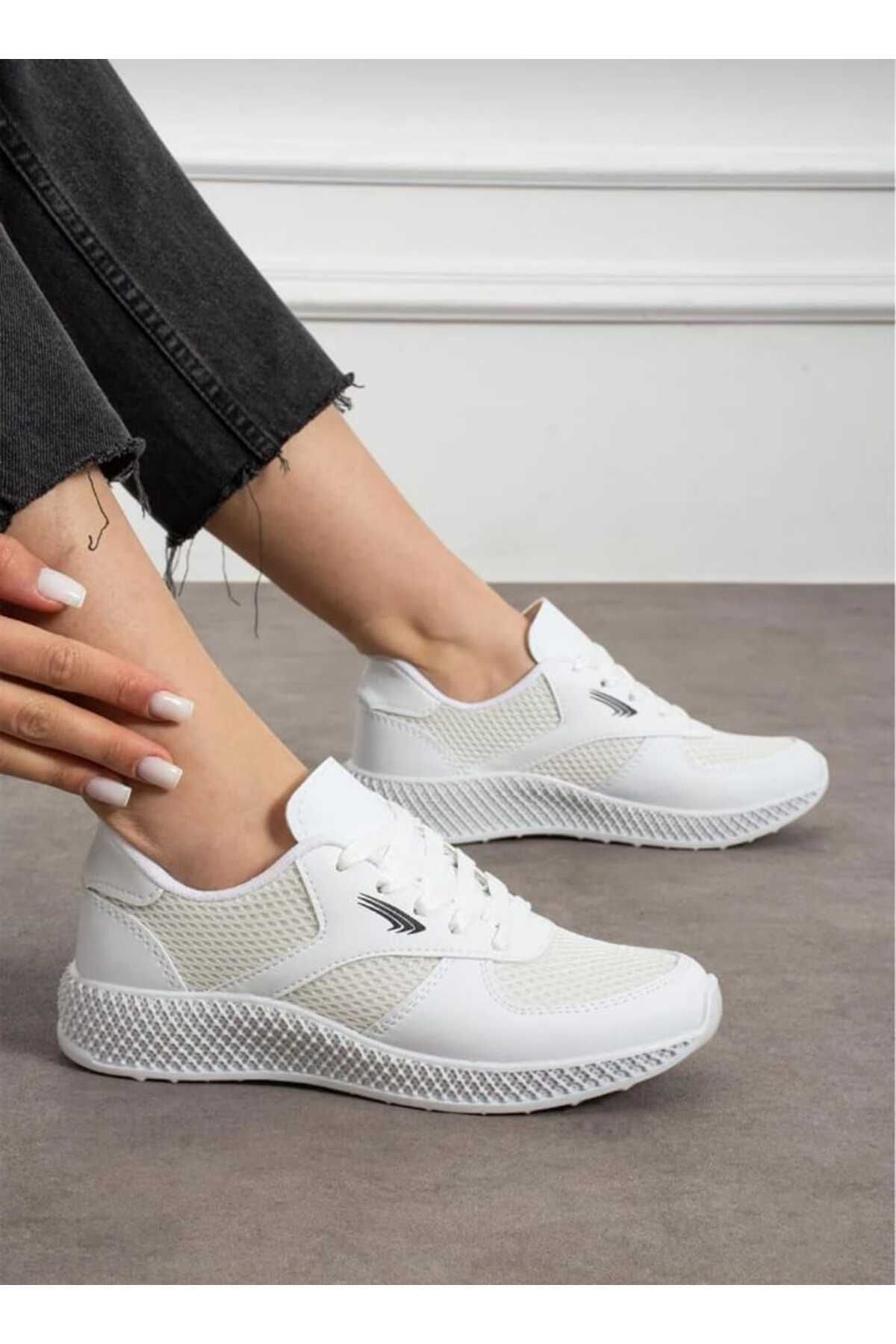 Butik KOPYA - Kadın Erkek Unisex Kalın Taban Yazlık Fileli Hafif Rahat Esnek Taban Sneaker Spor Ayakkabı