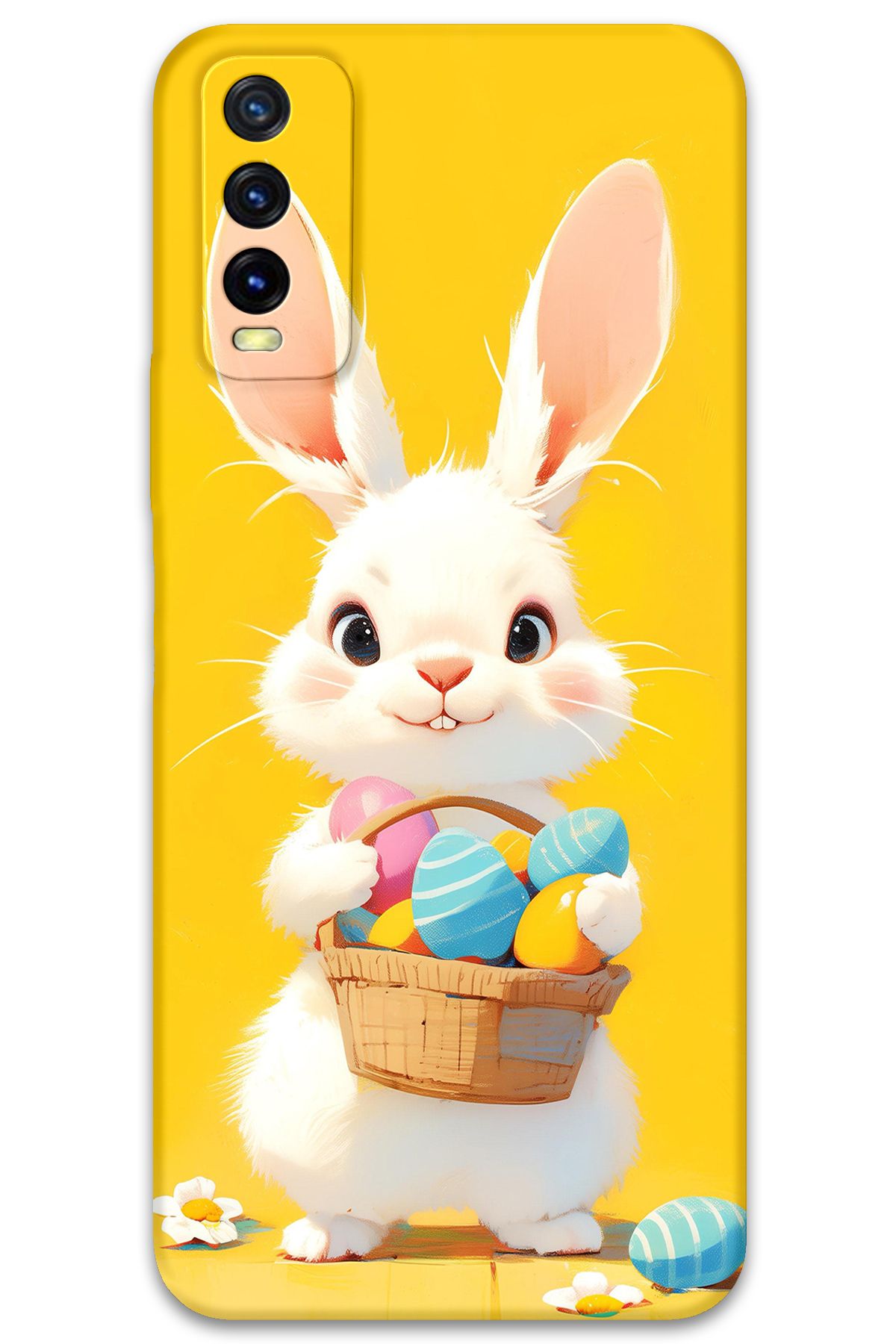 Gramaphone Vivo Y20s Uyumlu Tavşan Desenli Telefon Kılıfı + Ekran Koruyucu - 5806