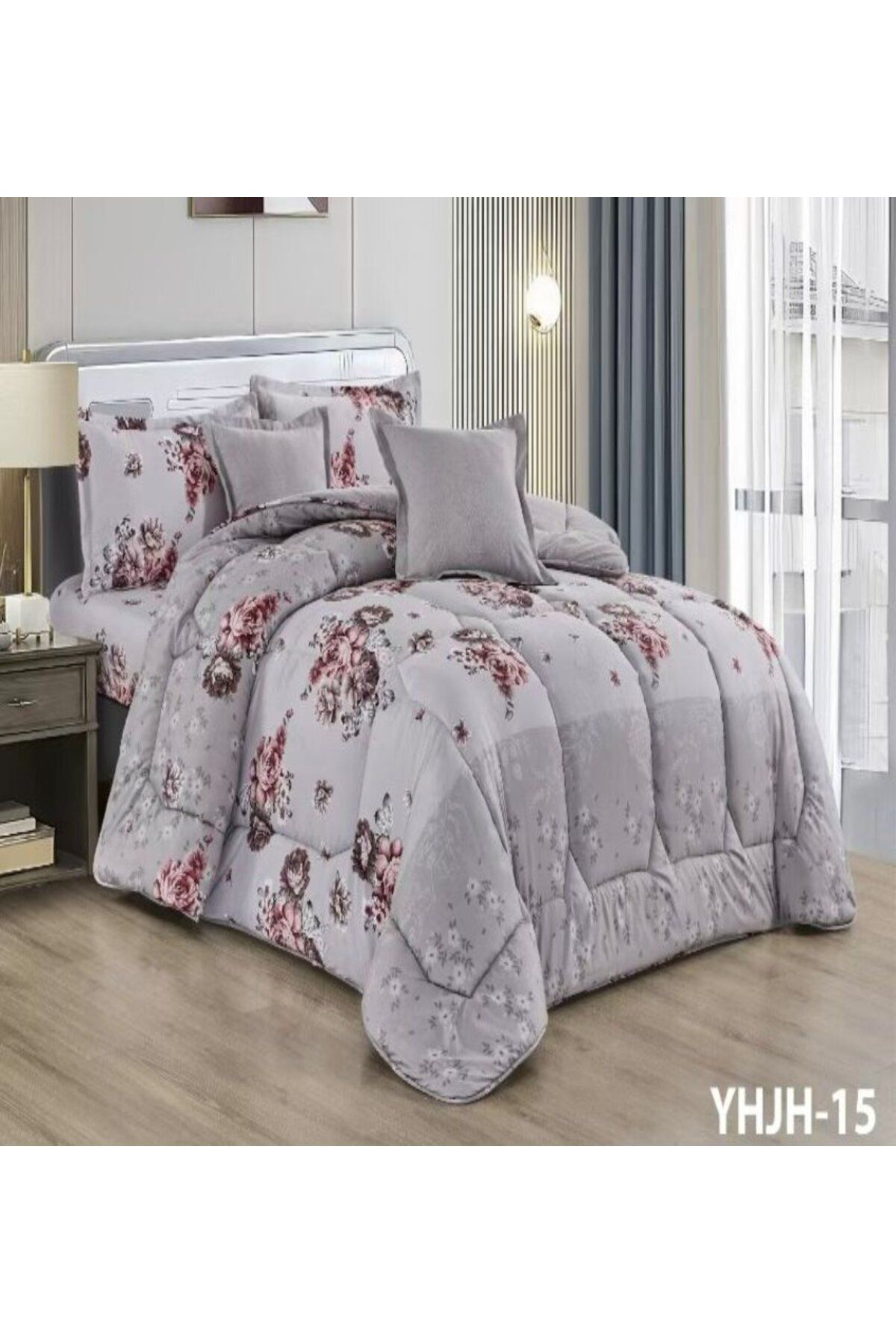 Generic-6-piece double bed sheet with a central filling, printed in distinctive colors 3