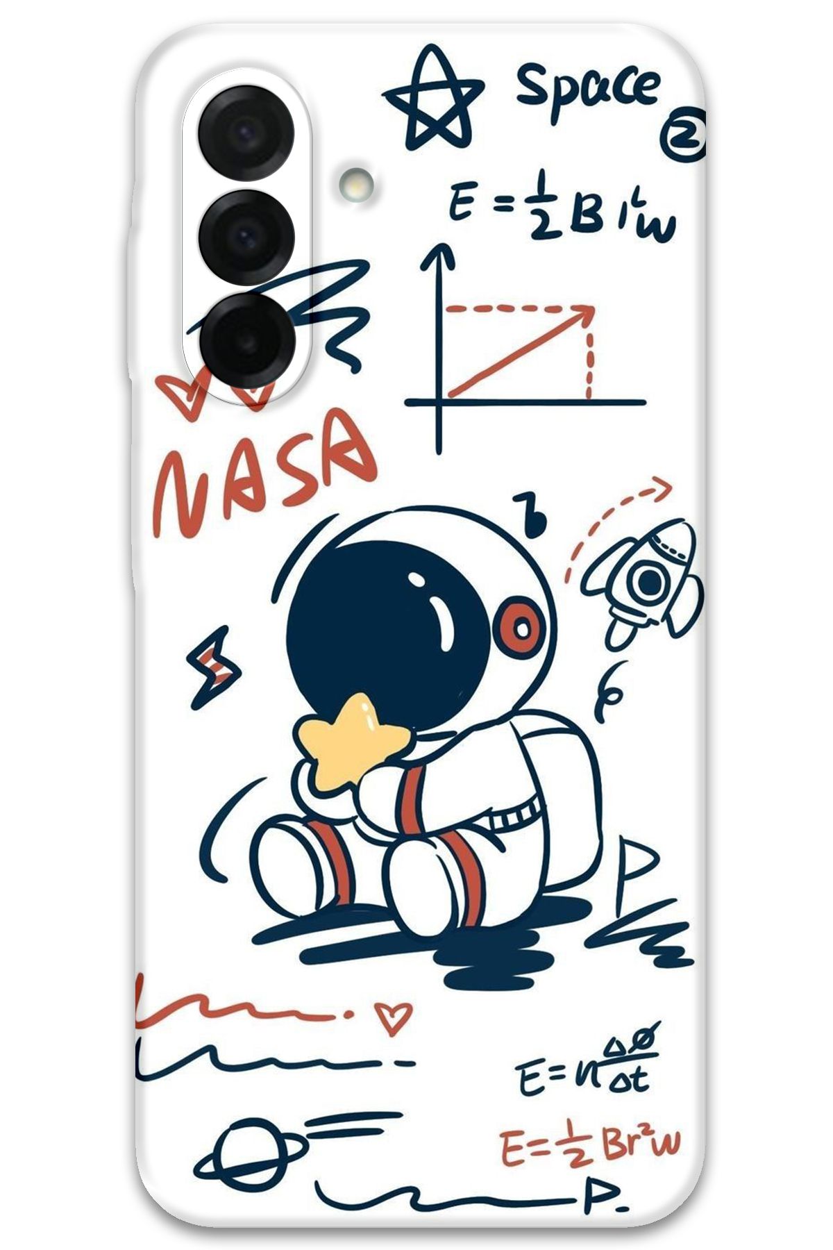 Gramaphone Galaxy A36 Uyumlu Astronot Desenli Telefon Kılıfı + Ekran Koruyucu - 5858