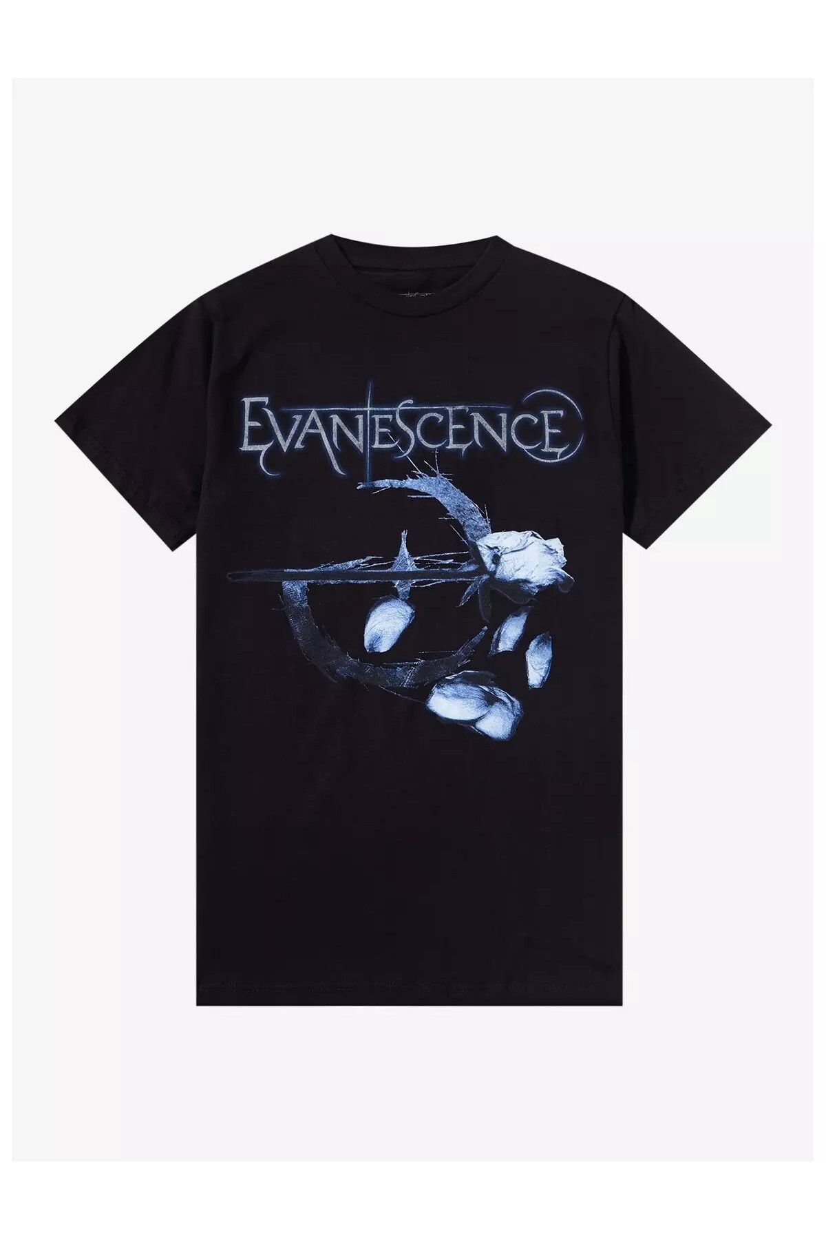 DEEFWEAR Siyah Evanescence Falling Petals Ön Baskılı Unisex Oversize Tshirt