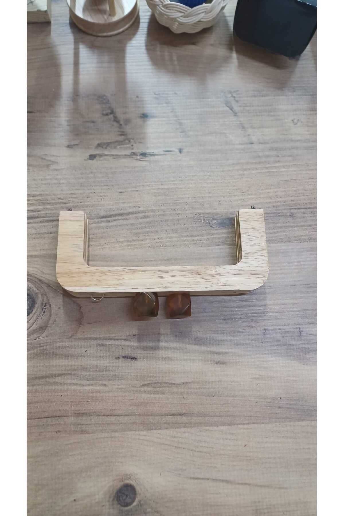 KAR KÜRESİ Çanta Aksesuar 20 Cm Açık Renk Oval Ahşap Burs Kahve Renk Toplu