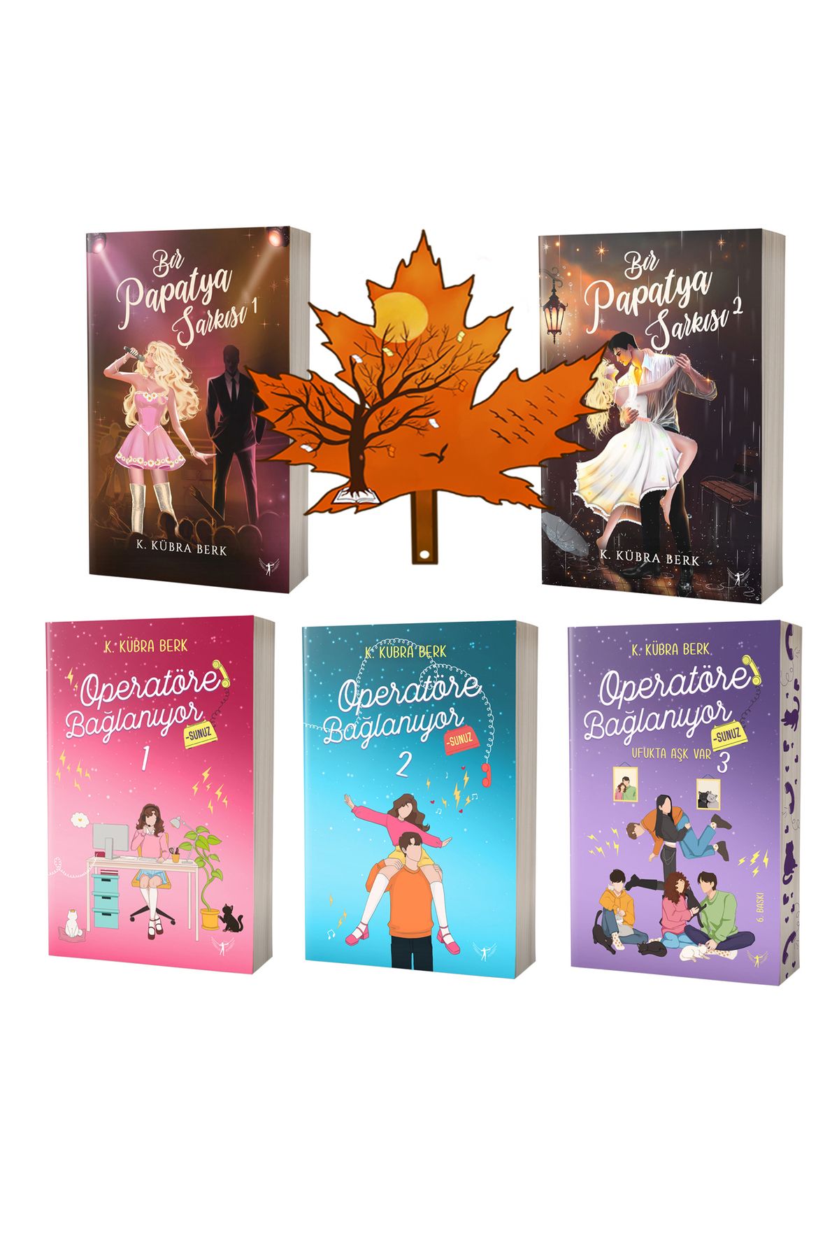 Artemis Yayınları K. Kübra Berk -seti- papatya şarkısı 1-2 ve - operatöre bağlanıyorsunuz 1-2-3 -kitap ayracı ile