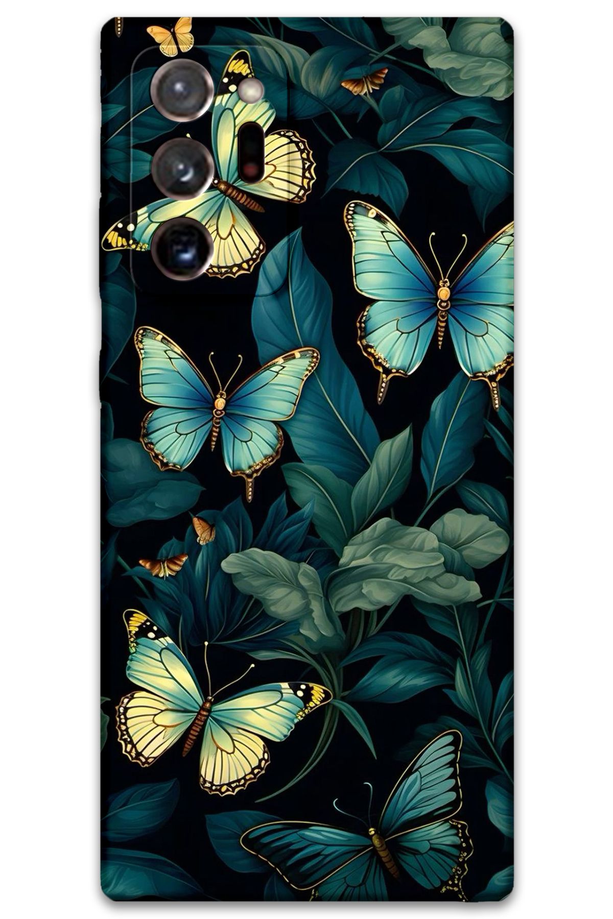 Gramaphone Galaxy Note 20 Ultra Uyumlu Kelebek Desenli Telefon Kılıfı + Ekran Koruyucu - 5791
