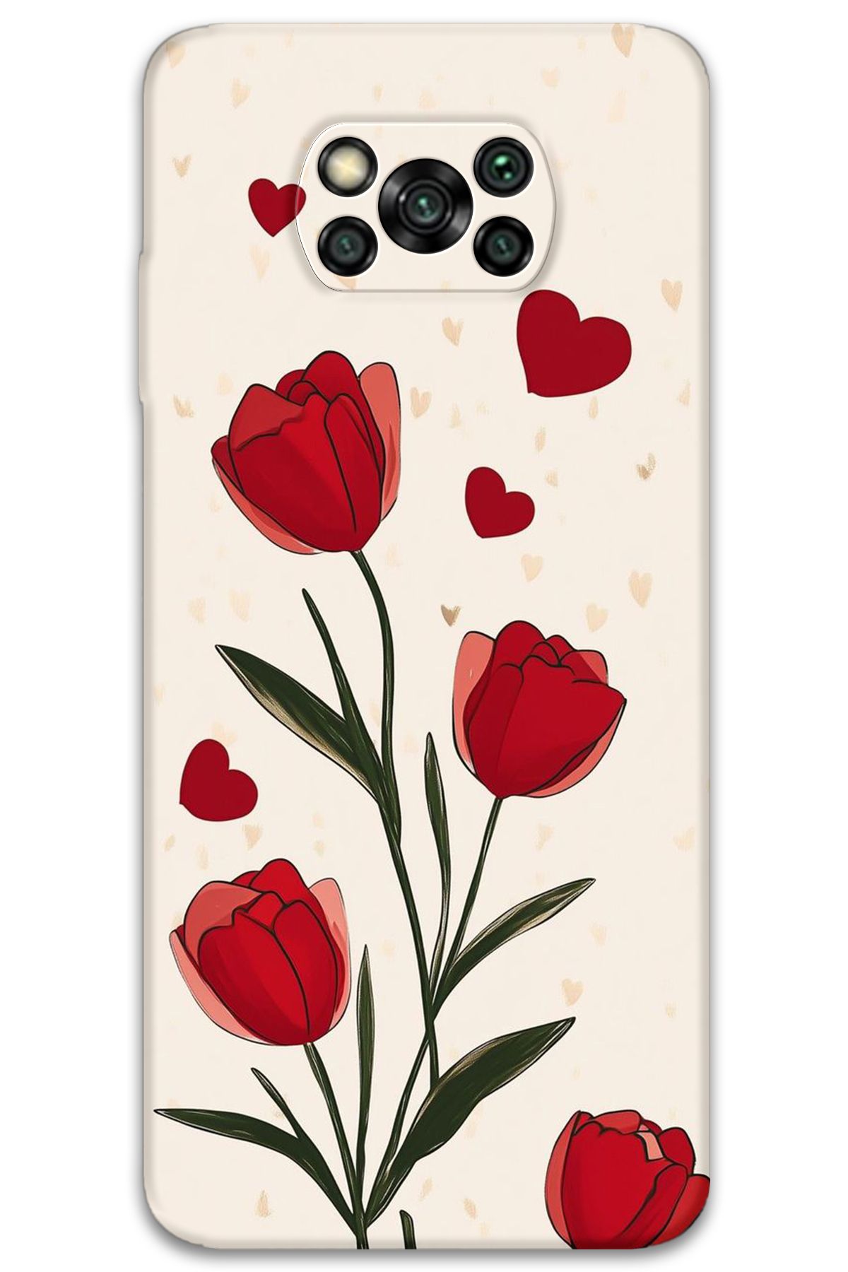 Gramaphone Poco x3 Pro Uyumlu Çiçek Desenli Telefon Kılıfı + Ekran Koruyucu - 5789