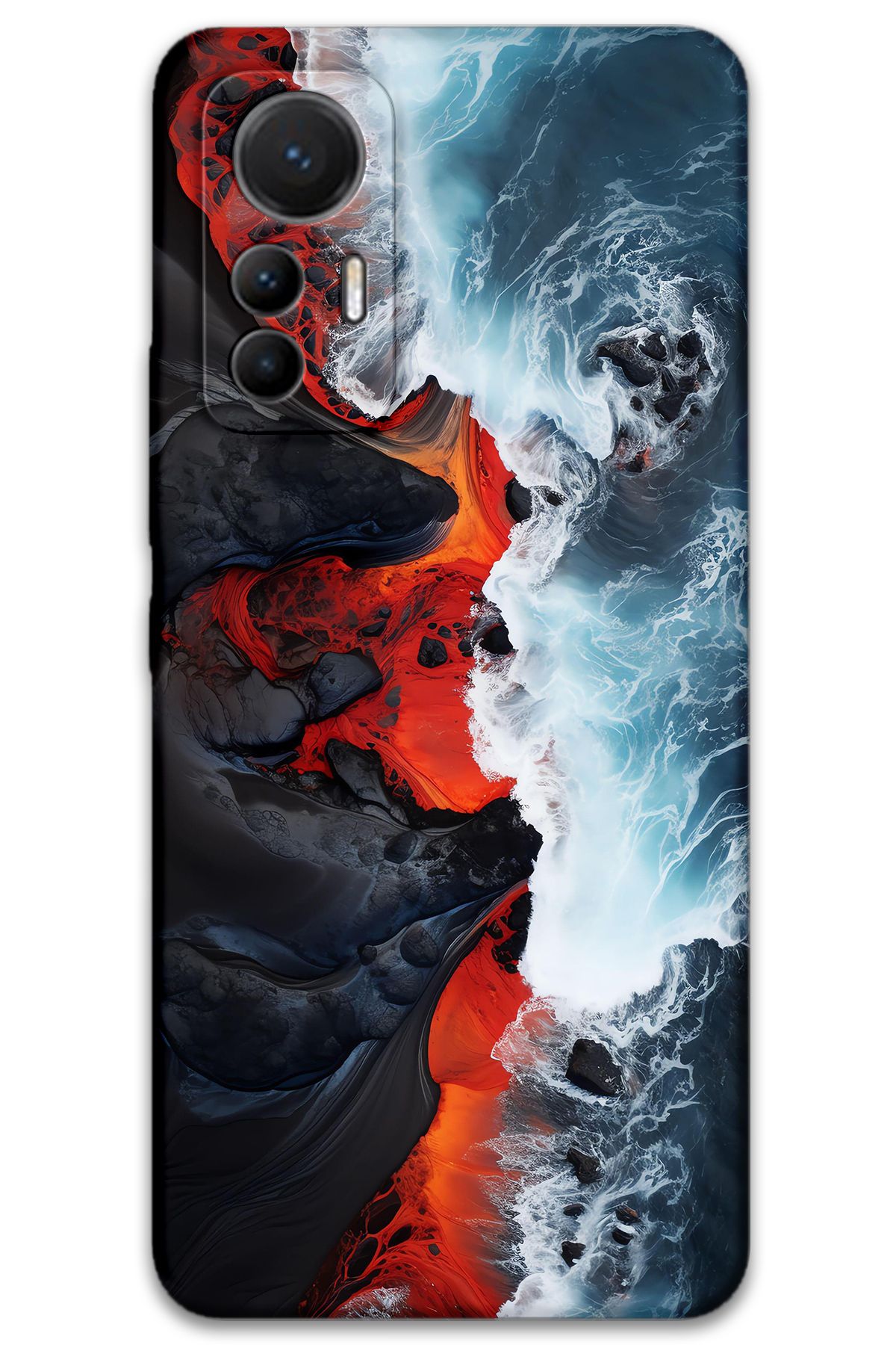 Gramaphone Xiaomi Mi 12 Lite Uyumlu Mermer Desenli Telefon Kılıfı + Ekran Koruyucu - 5811