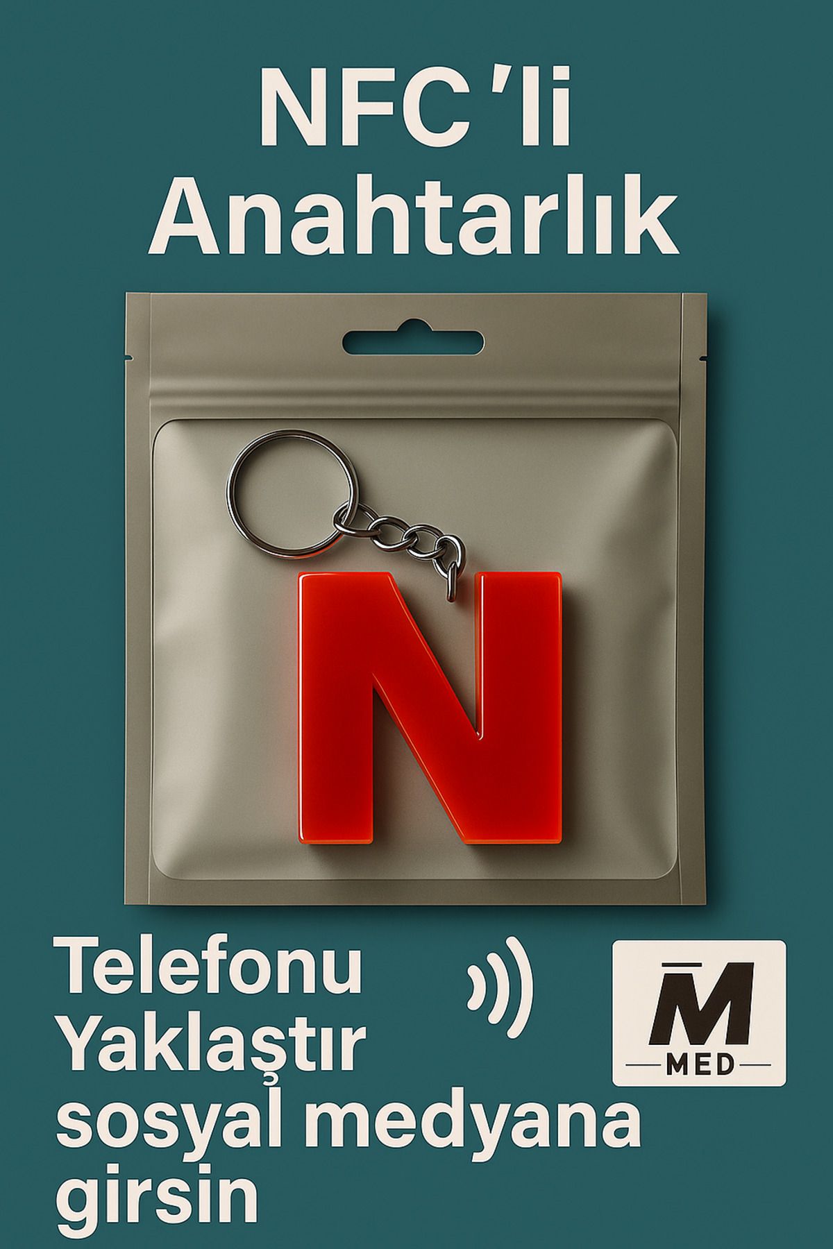 medaksesuars NFC Anahtarlık – Akıllı Anahtarlık -Telefonla Temasla Sosyl Medyya Hızlı Erişim