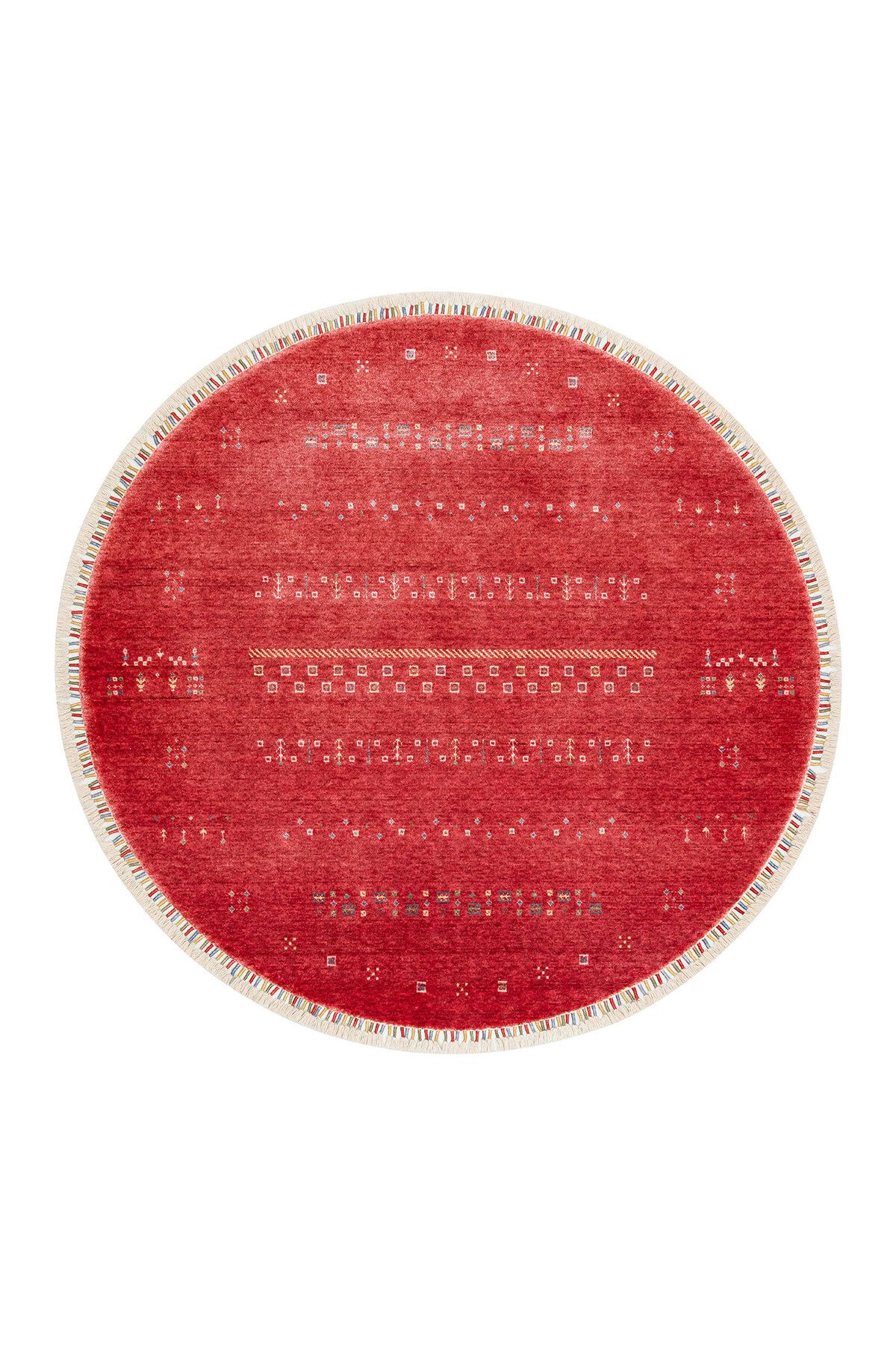 Eko Halı Mayer Halı Zara 06 Red Bambu Kullanılarak El Emeği Ile Özel Üretilen Modern Uşak Halısı