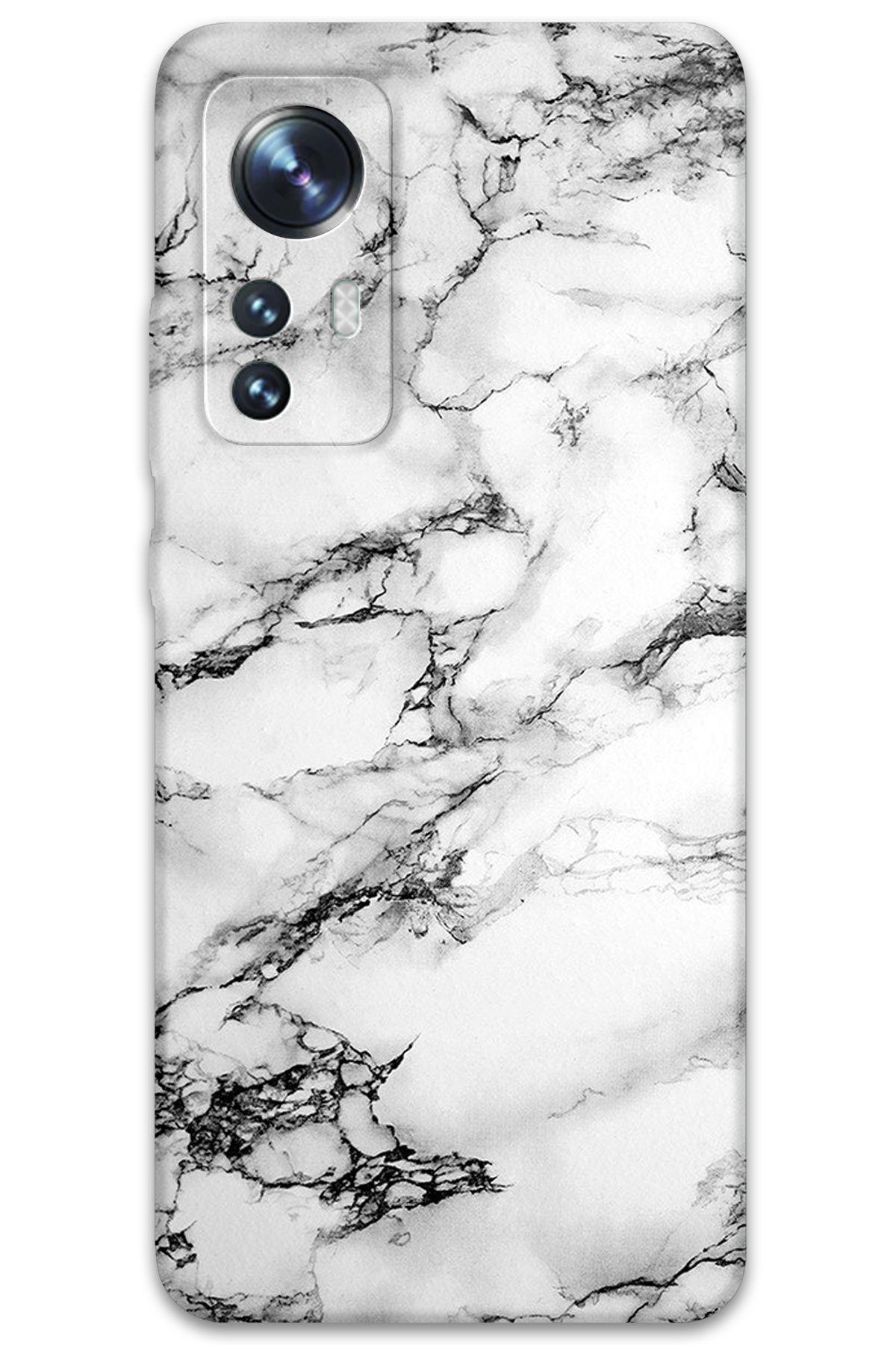 Gramaphone Xiaomi Mi 12 Pro Uyumlu Mermer Desenli Telefon Kılıfı + Ekran Koruyucu - 5817
