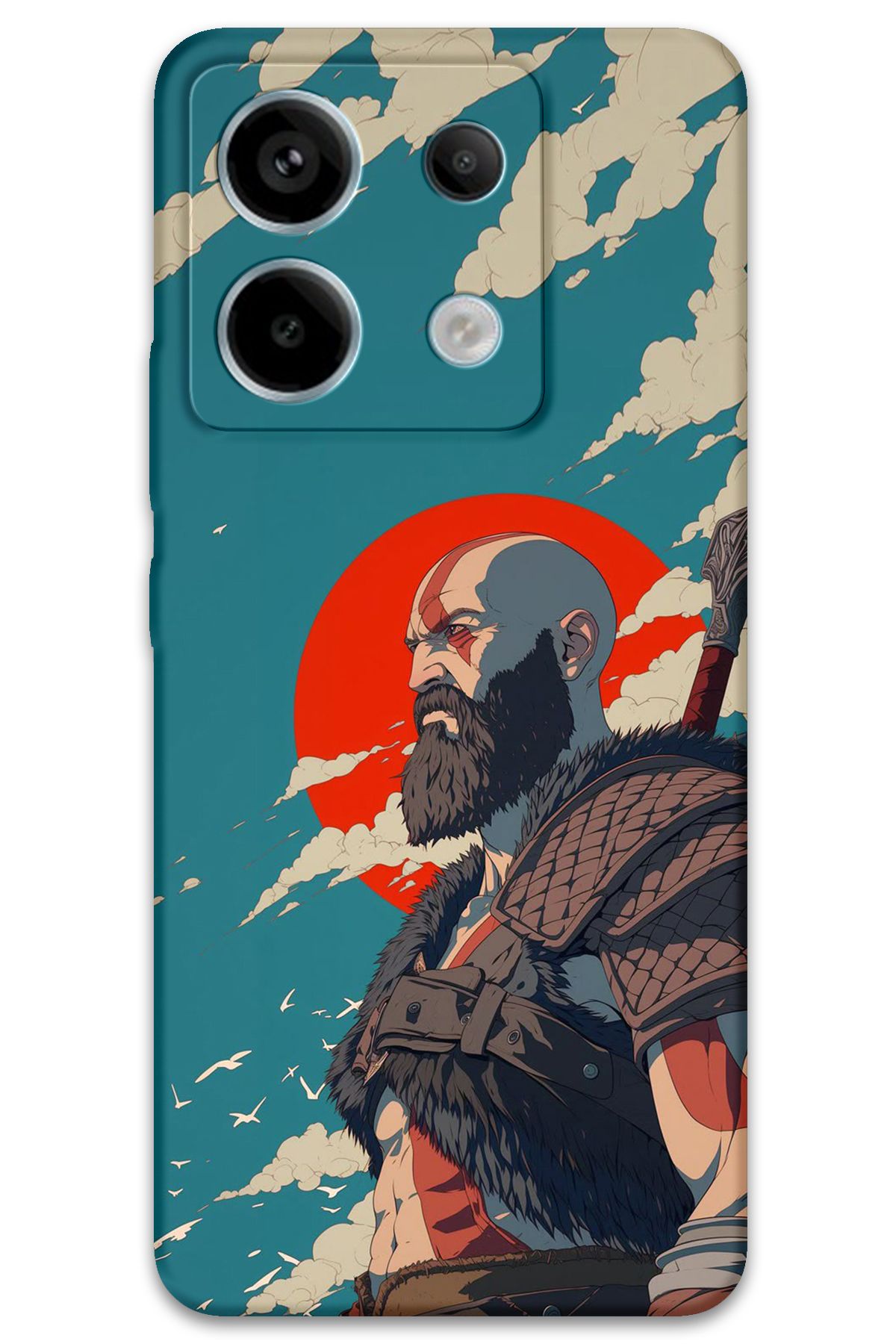 Gramaphone Xiaomi Redmi Note 13 Pro 5G Uyumlu Kratos Desenli Telefon Kılıfı + Ekran Koruyucu - 5824