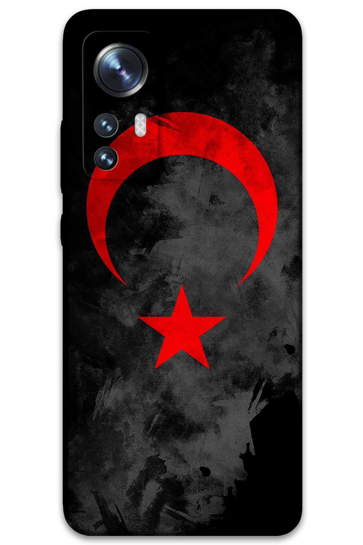 Gramaphone Xiaomi Mi 12 Uyumlu Türk Bayrağı Desenli Telefon Kılıfı + Ekran Koruyucu - 5852