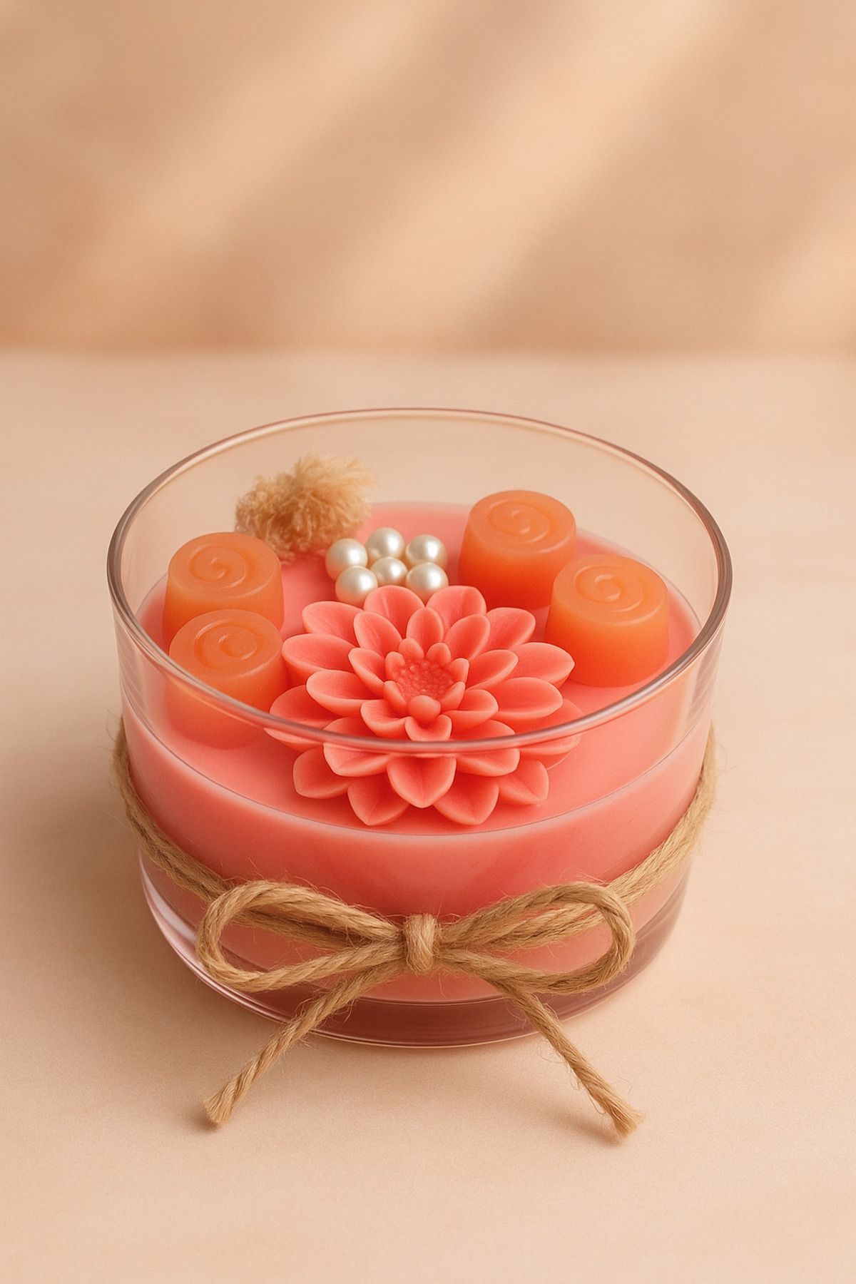 Handmade İncili ,Vanilya Kokulu Lotus