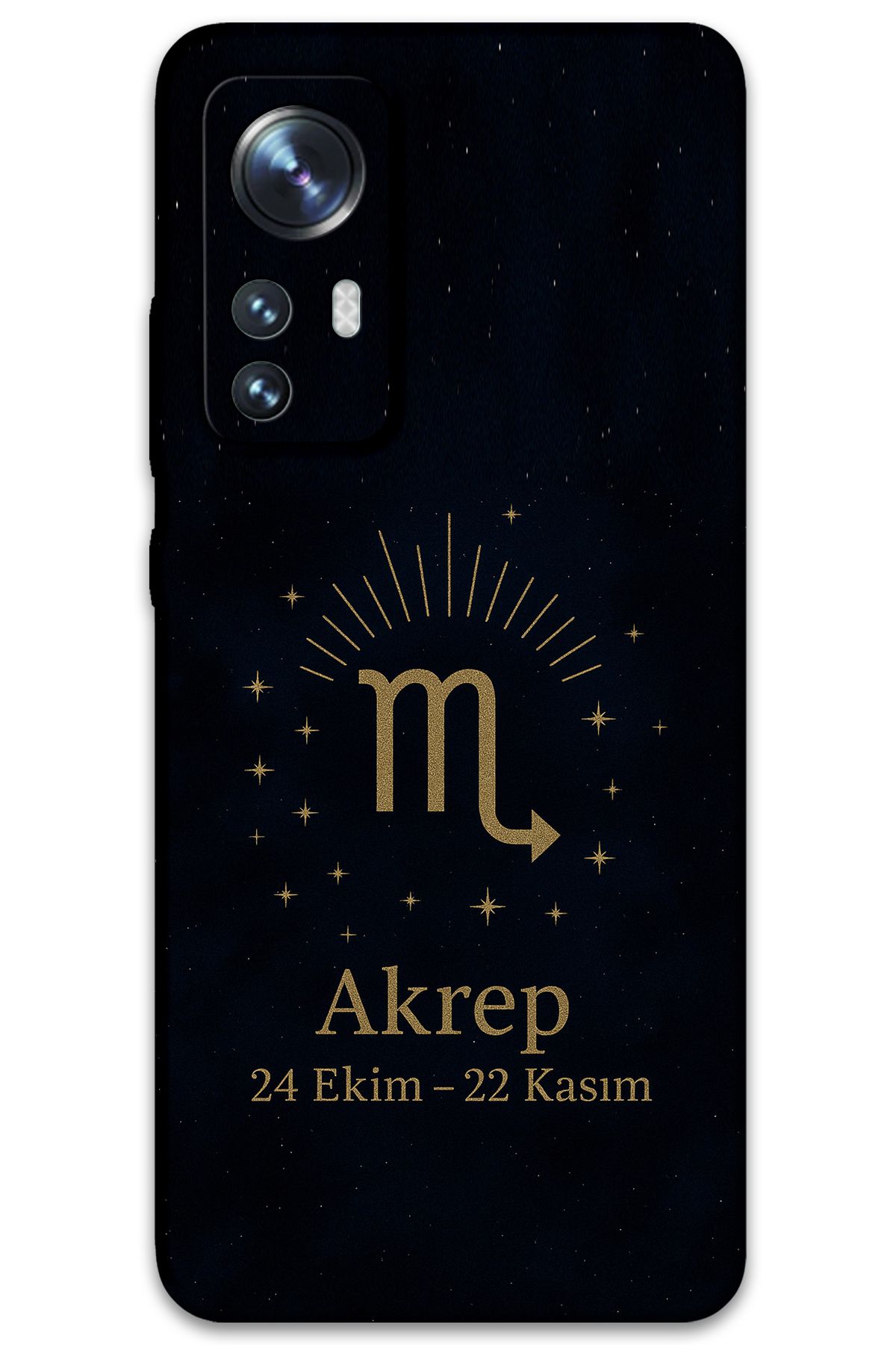Gramaphone Xiaomi Mi 12 Pro Uyumlu Akrep Burcu Desenli Telefon Kılıfı + Ekran Koruyucu - 5775