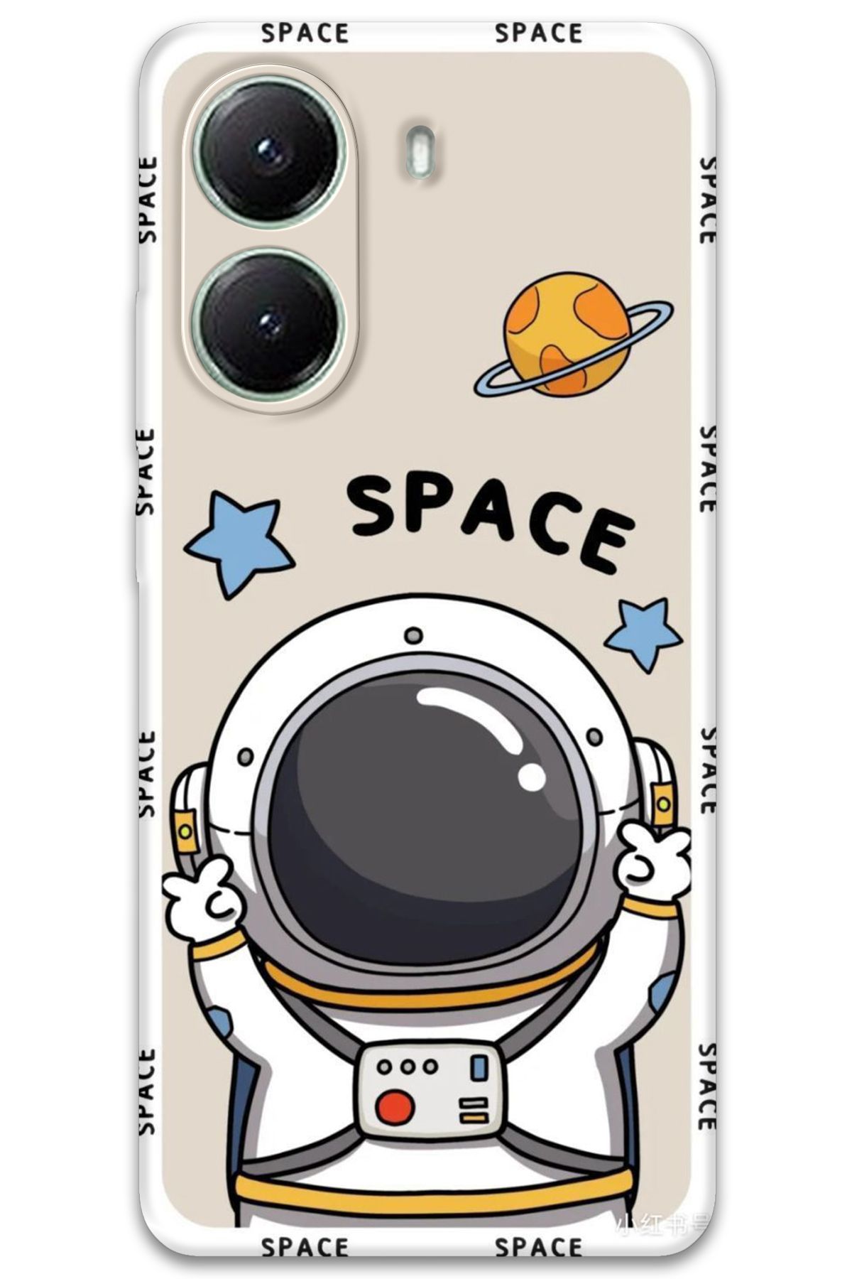 Gramaphone Poco x7 Pro Uyumlu Astronot Desenli Telefon Kılıfı + Ekran Koruyucu - 5865