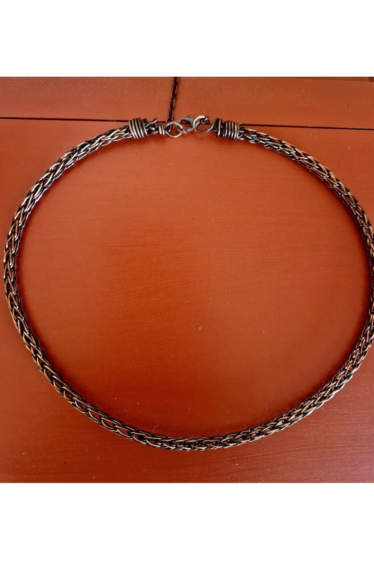 isikaccessories 75 Cm VİKİNG MODEL OKSİTLİ SAF BAKIR KOLYE