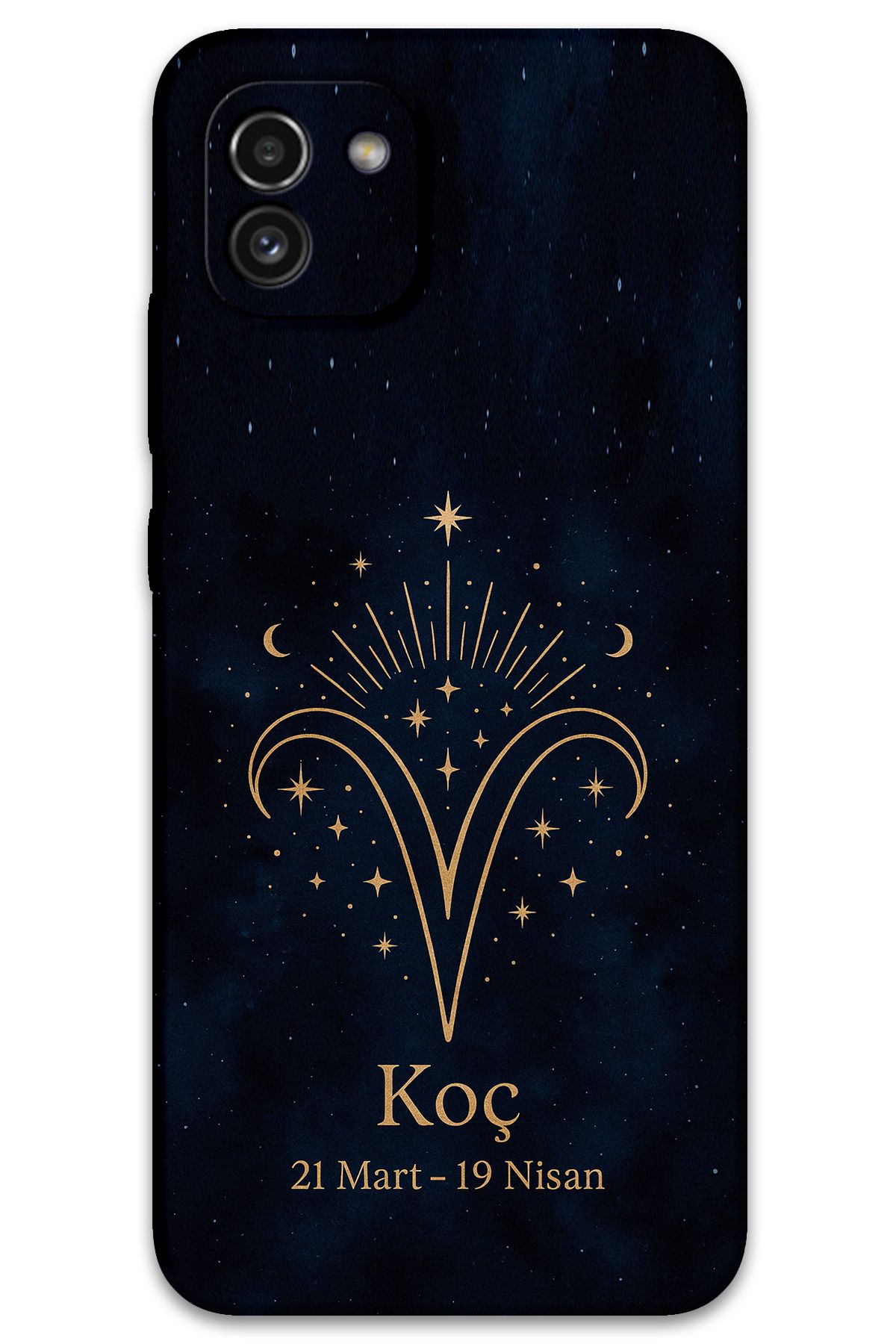 Gramaphone Galaxy A03 Uyumlu Koç Burcu Desenli Telefon Kılıfı + Ekran Koruyucu - 5768