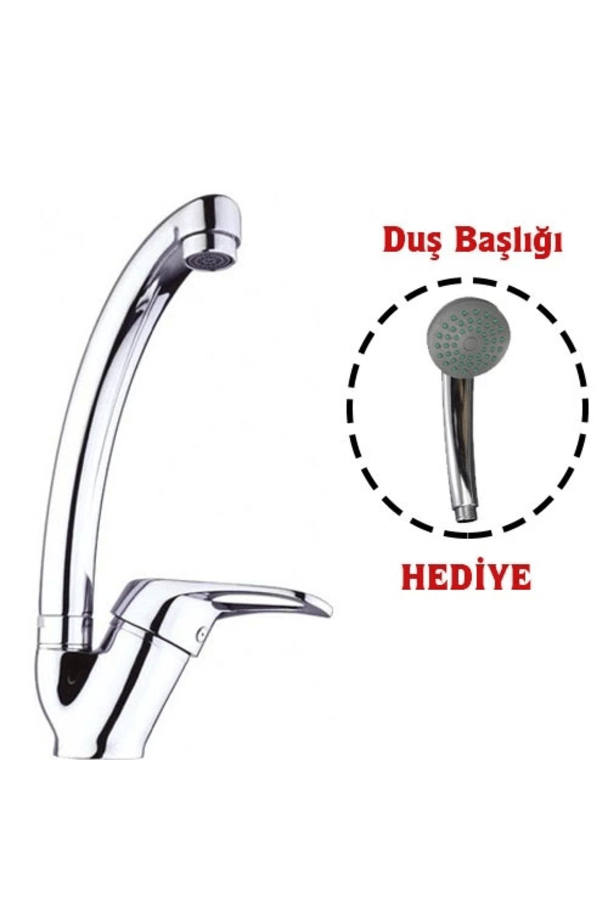 merland benvecocuk Mix Kuğu Mutfak Evye Batarya + Duş Başlığı Hediyeli ( Lisinya )