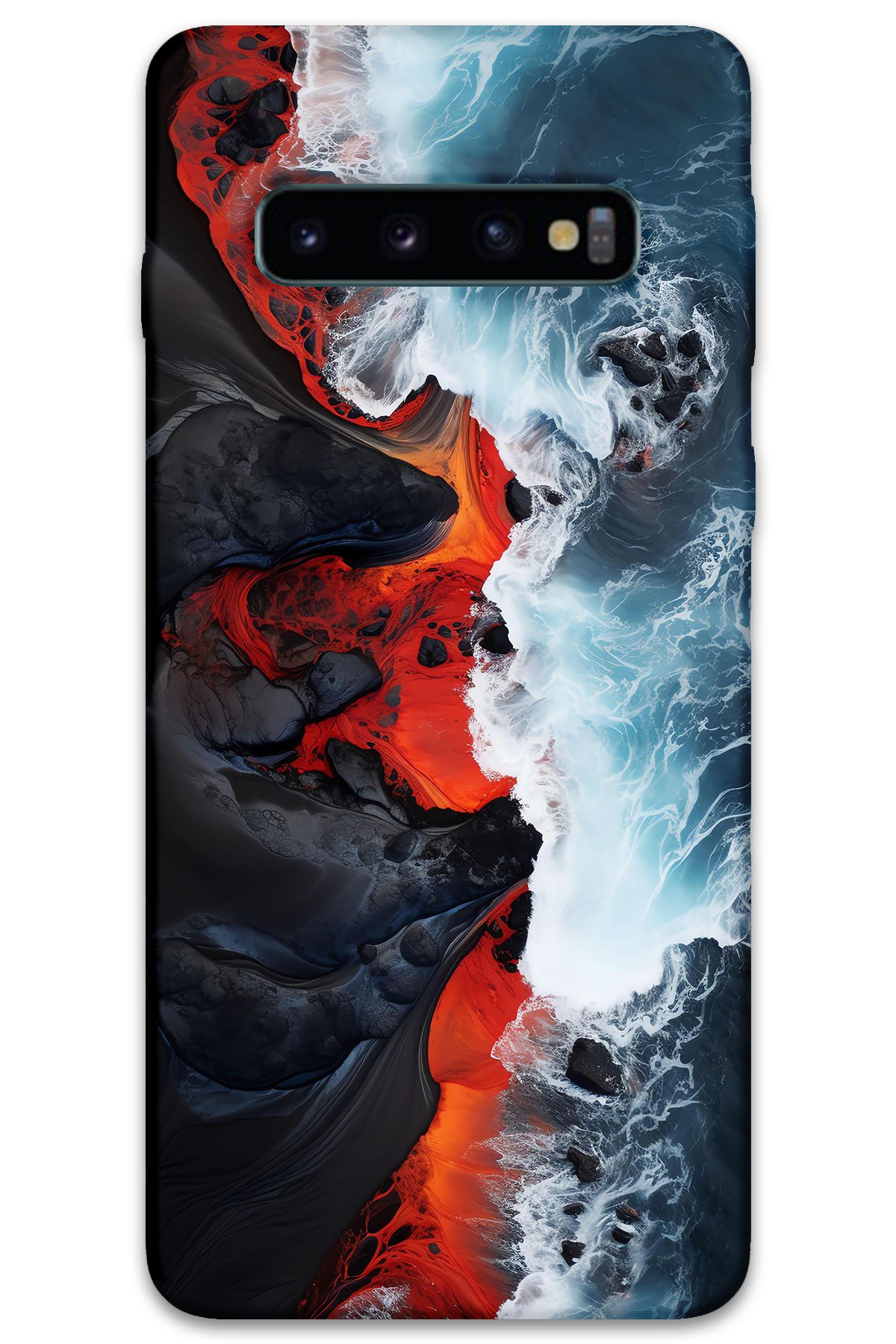 Gramaphone Galaxy S10 Plus Uyumlu Mermer Desenli Telefon Kılıfı + Ekran Koruyucu - 5811