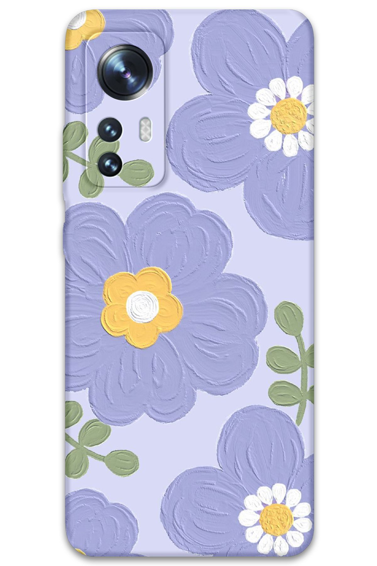 Gramaphone Xiaomi Mi 12 Pro Uyumlu Çiçek Desenli Telefon Kılıfı + Ekran Koruyucu - 5799