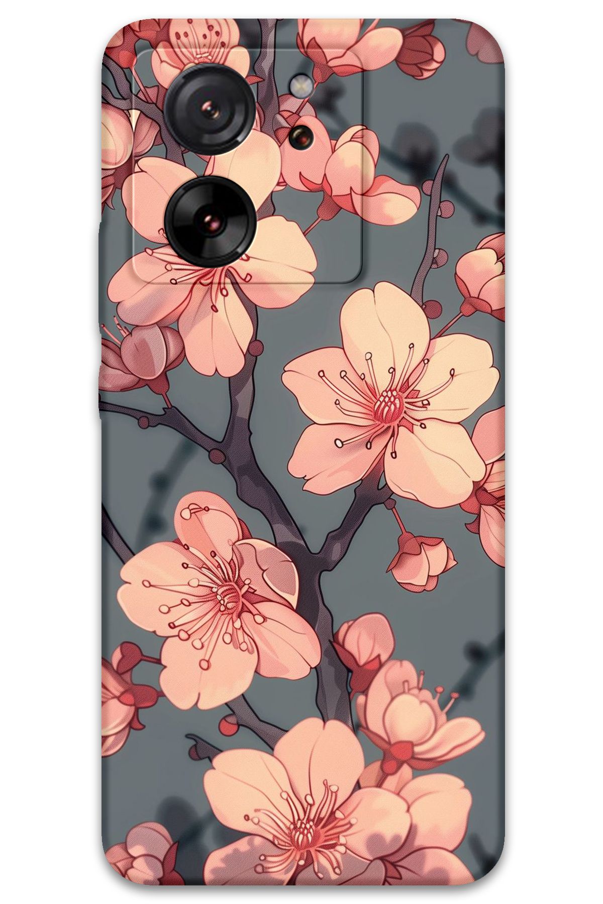 Gramaphone Xiaomi Mi 13T Pro Uyumlu Çiçek Desenli Telefon Kılıfı + Ekran Koruyucu - 5801