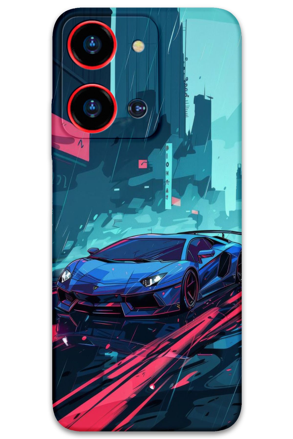 Gramaphone Reeder S19 Max Pro S Zoom Uyumlu Araba Desenli Telefon Kılıfı + Ekran Koruyucu - 5763