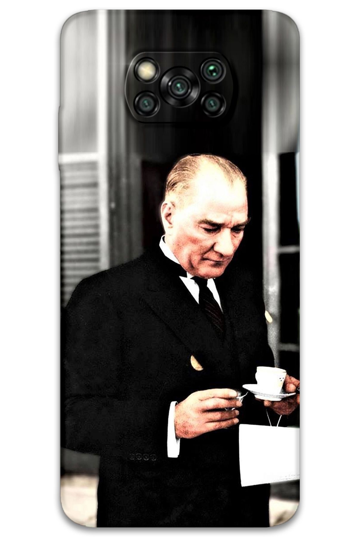 Gramaphone Poco x3 Pro Uyumlu Atatürk Desenli Telefon Kılıfı + Ekran Koruyucu - 5850